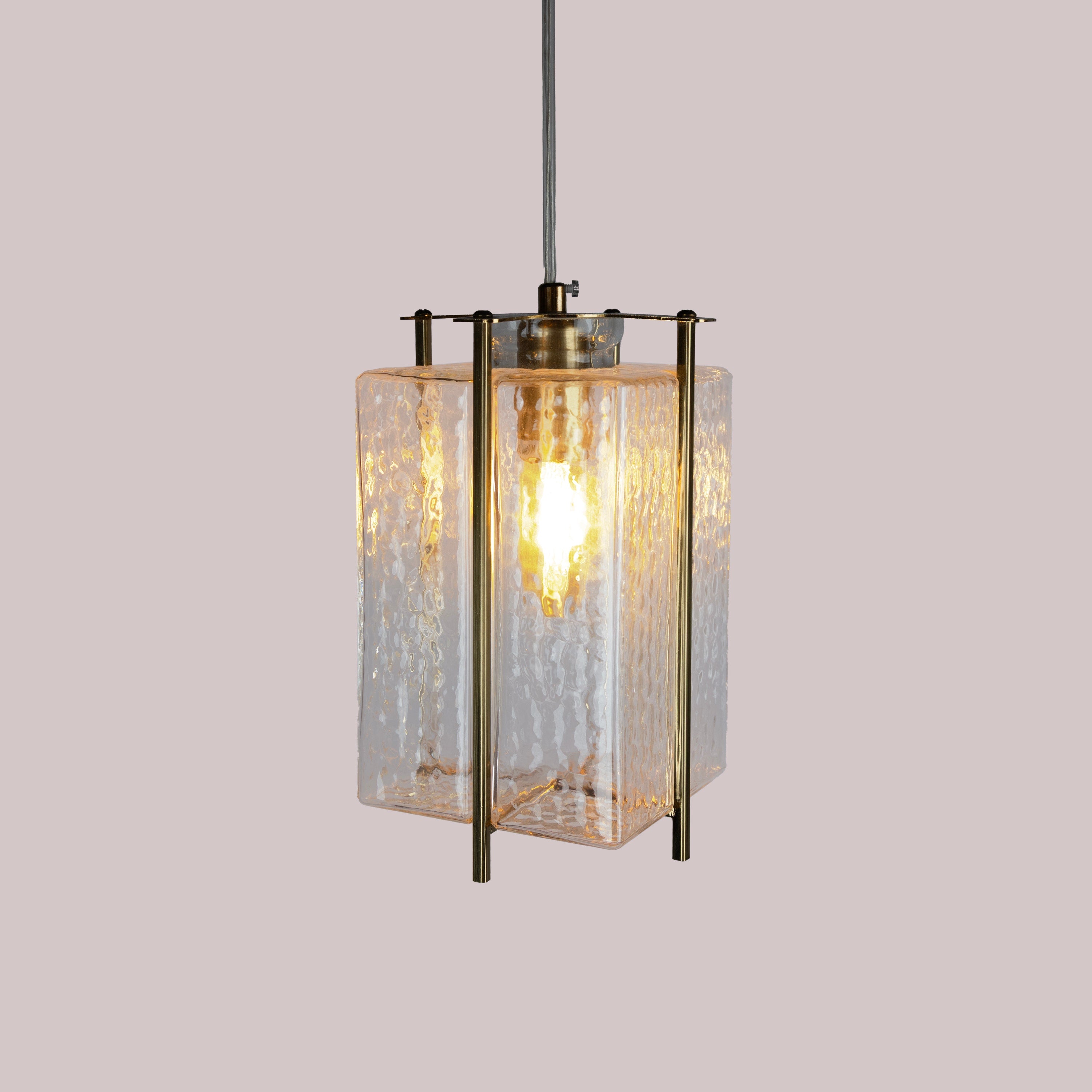 Slideshow (Medium,Clear) Textured Glass Pendant Light