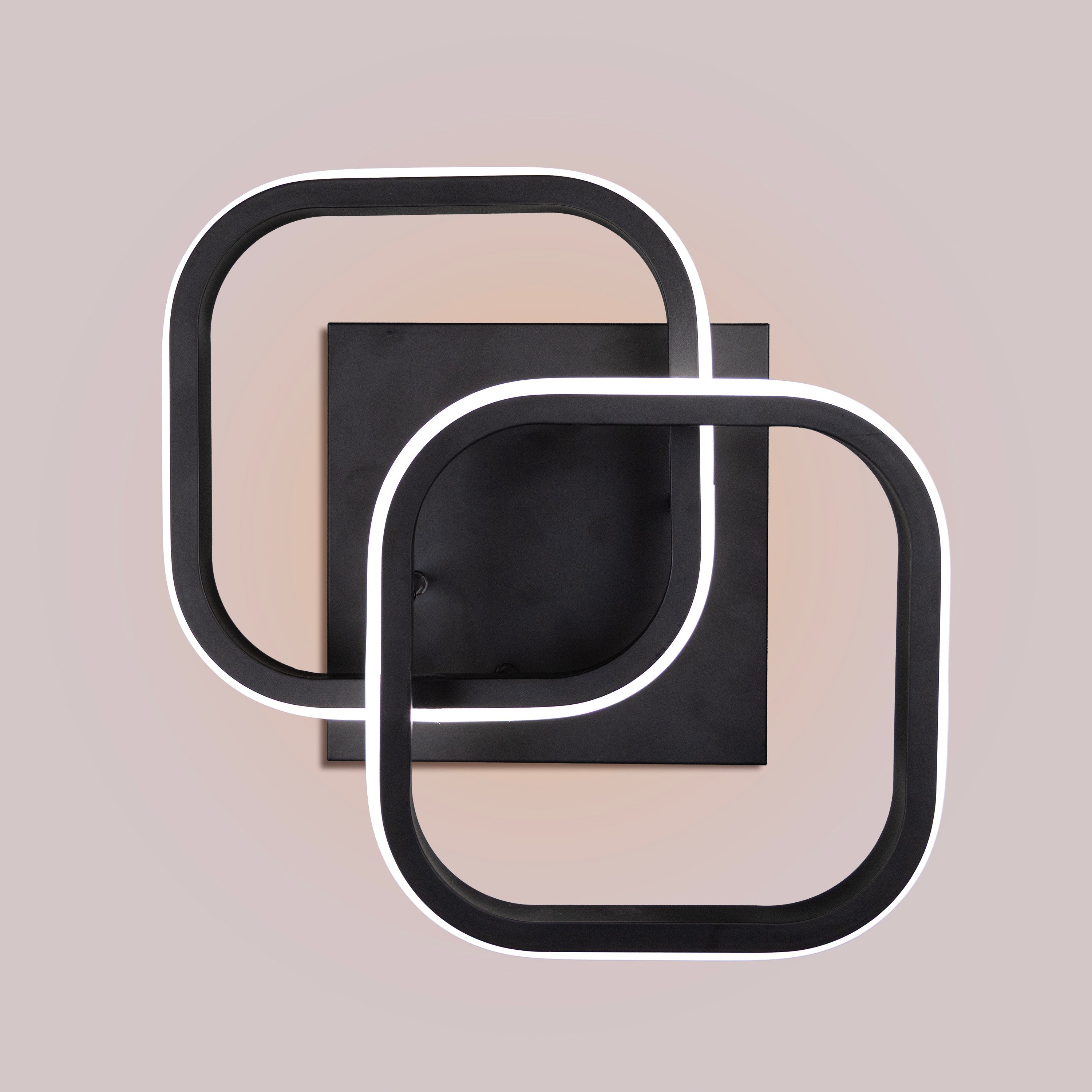 Light The Way (Square, Black, 3 Color Dimmable LED with Remote Control) Ceiling Light