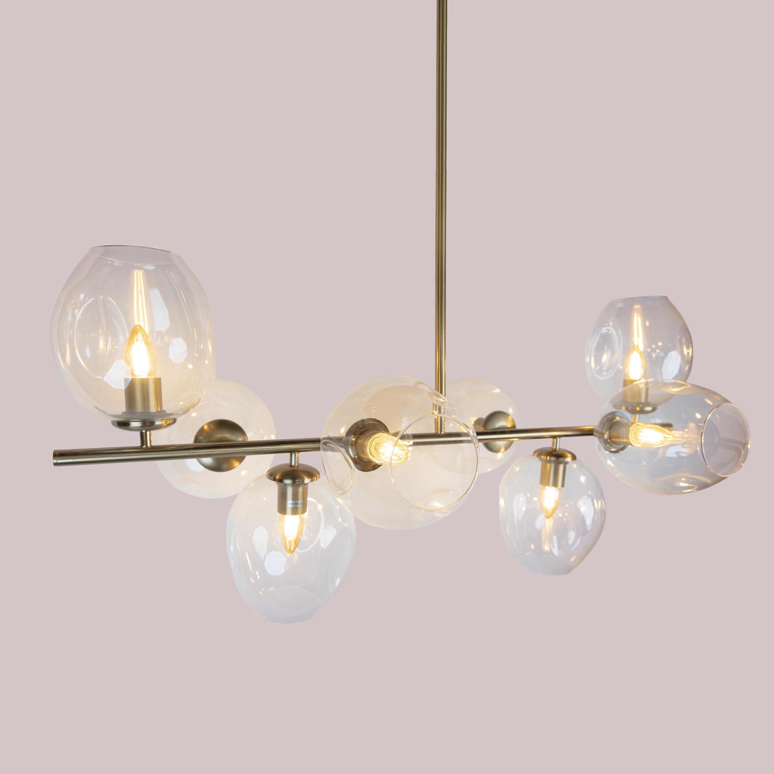 The Night Is Young (Medium, Clear Glass, 8 Head) Glass Chandelier