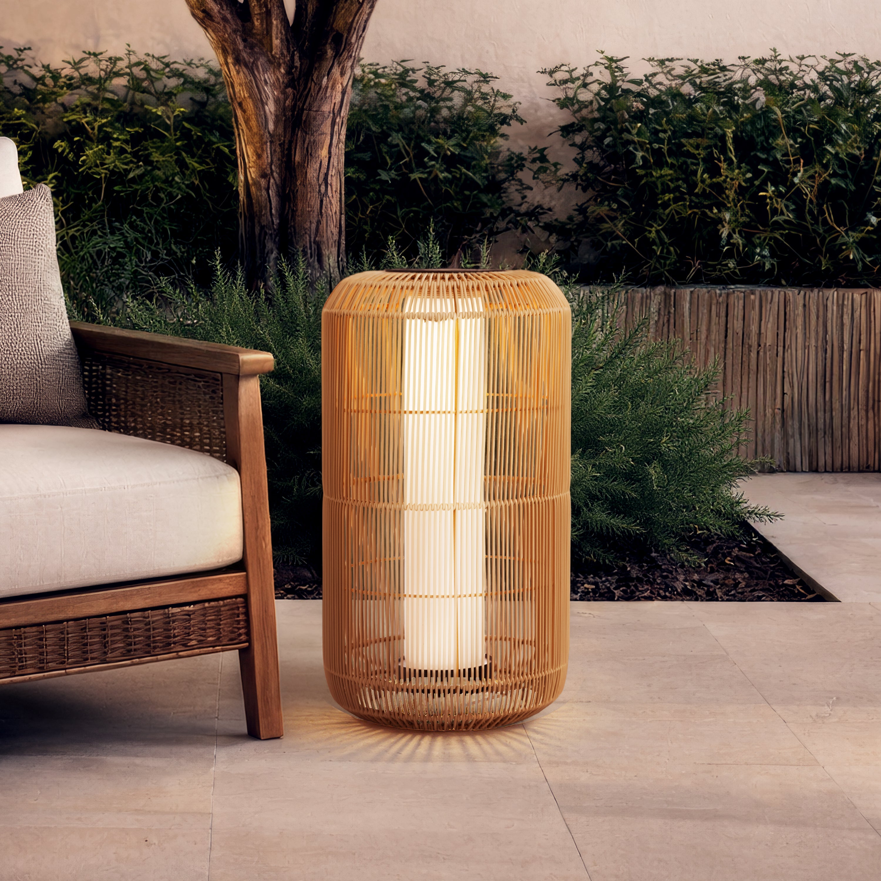 The Cylindra (Solar Powered-Rechargeable) Outdoor Floor Lamp
