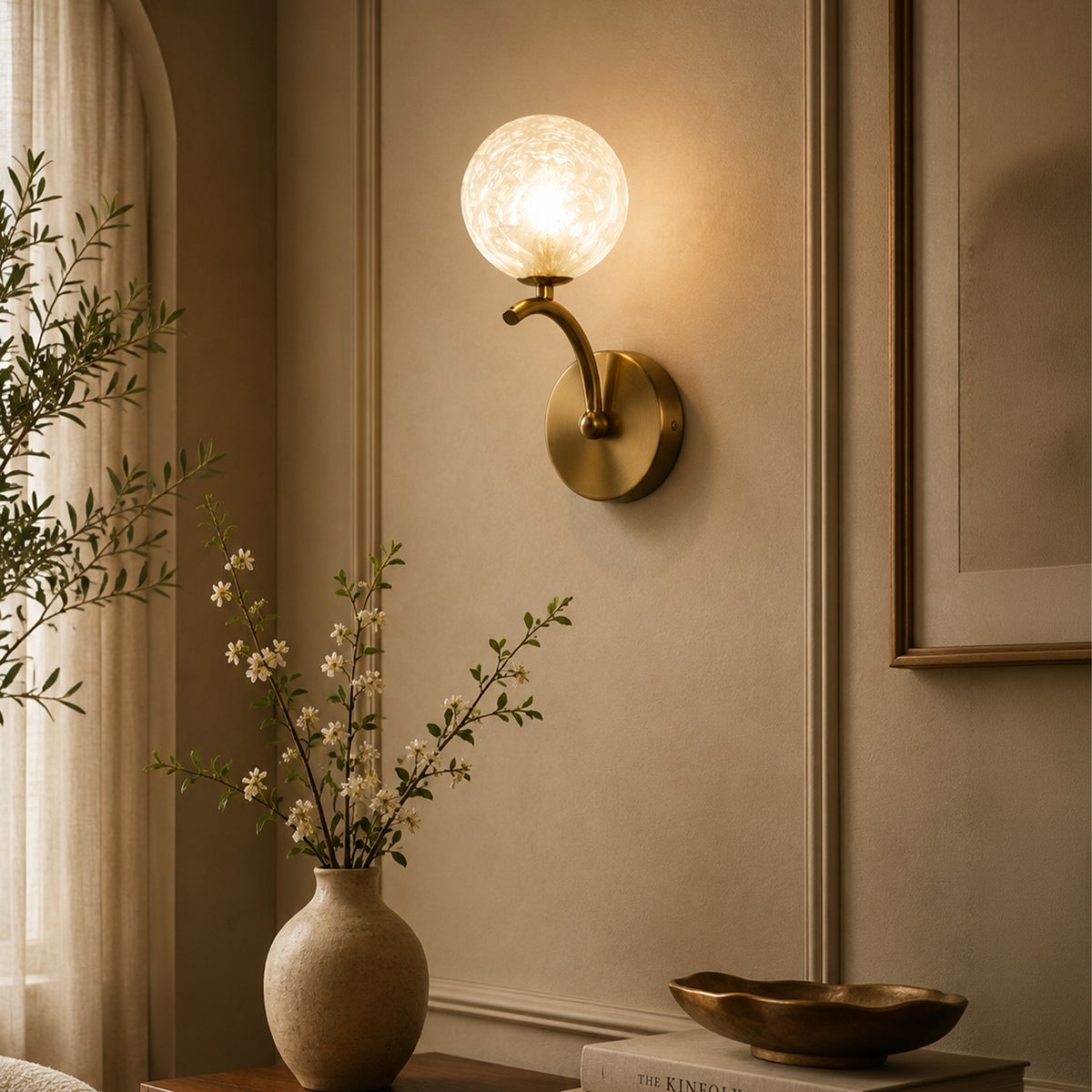City In Stillness Glass Wall Light