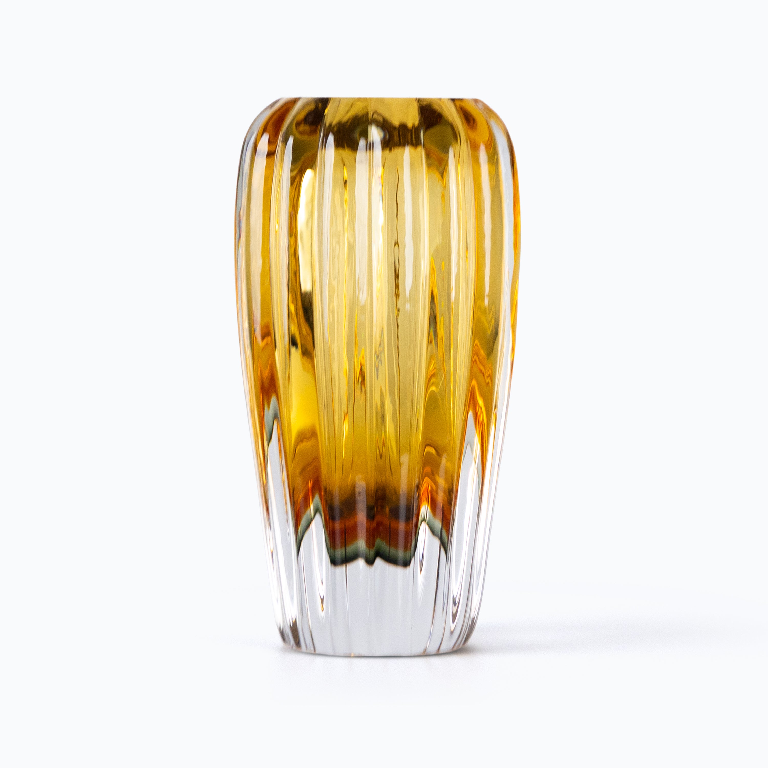 The Deepwood drop (Amber) glass vase