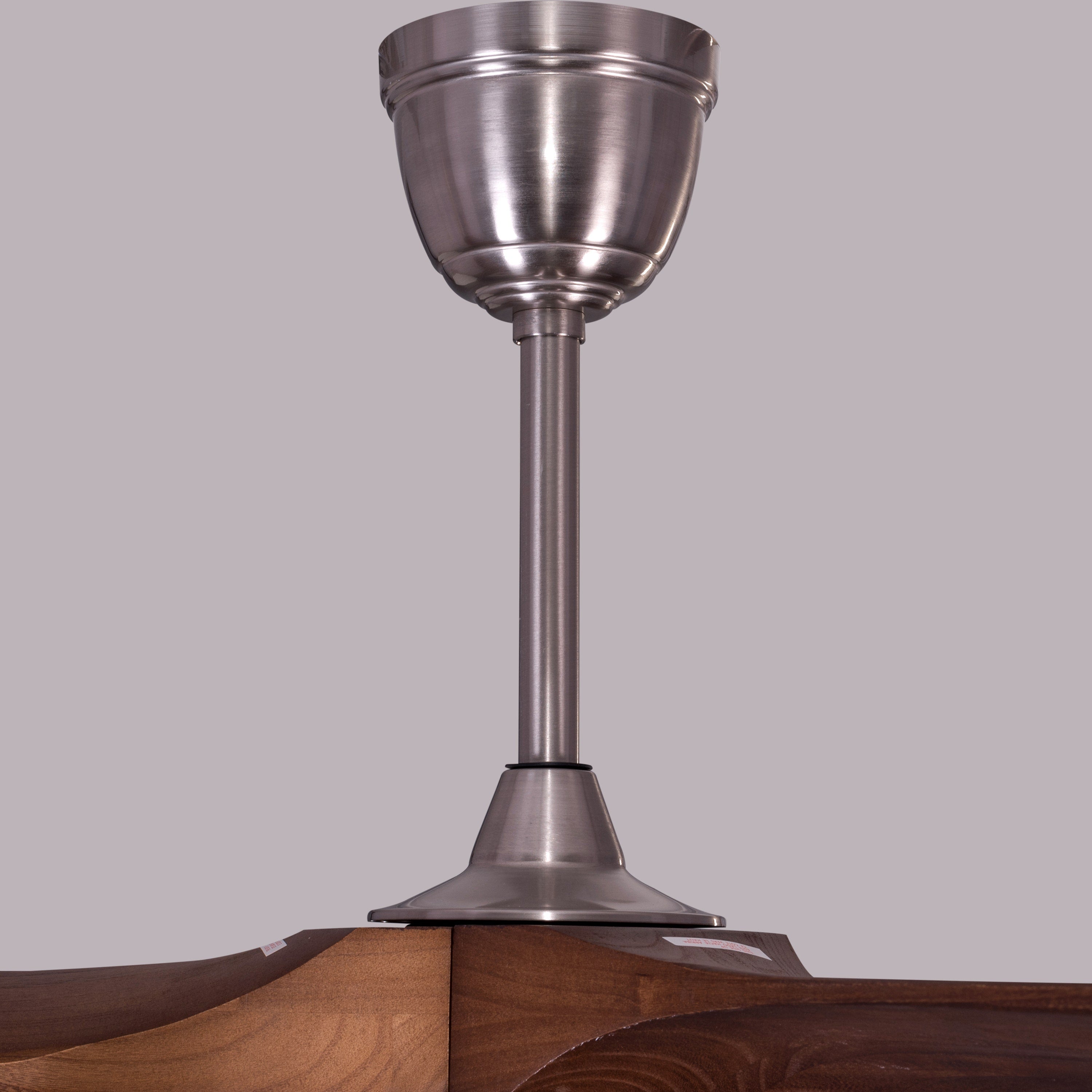 Spin Me Around (132 cm Span, Chrome Finish Metal Body, Solid Wood Blades) Ceiling Fan