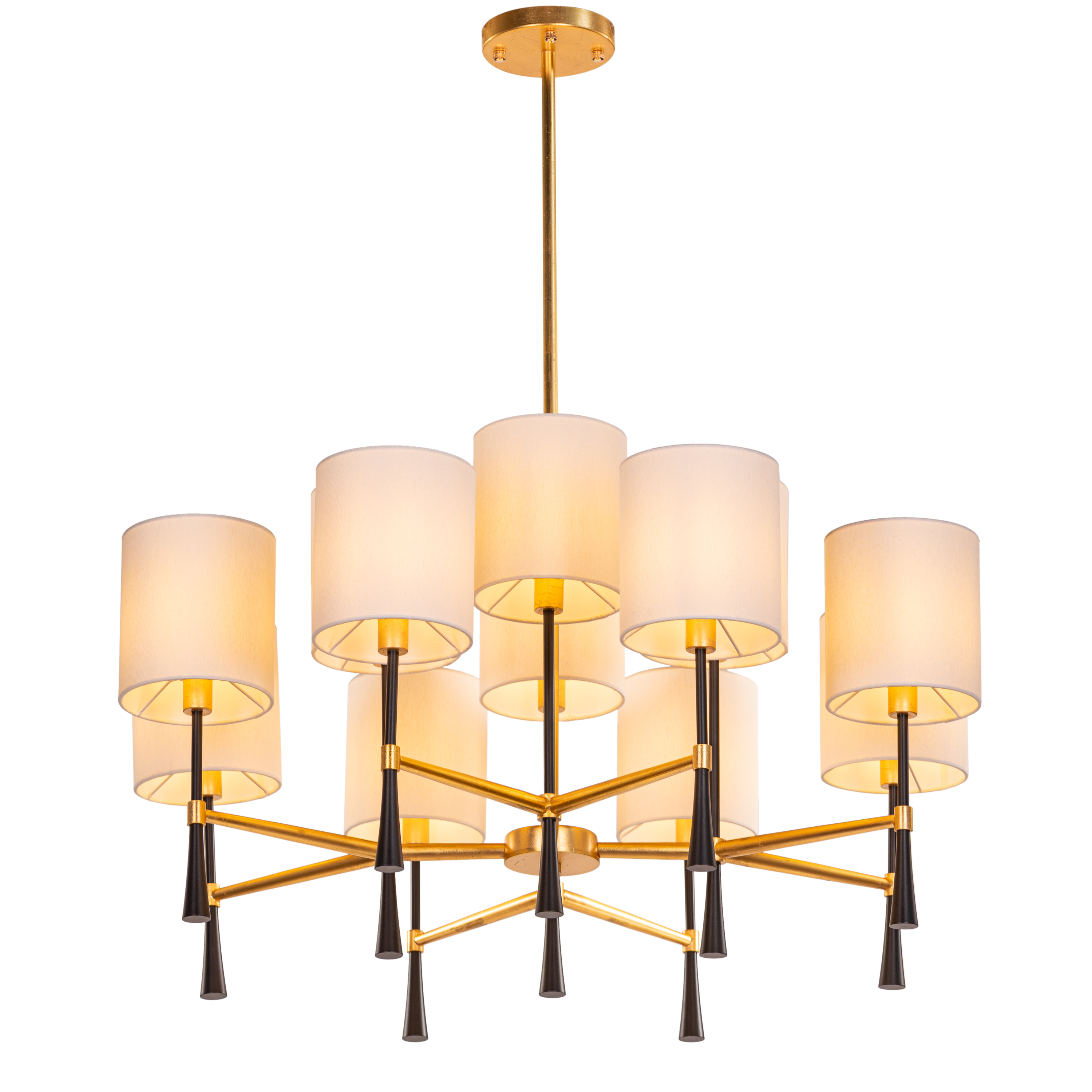 Windsor (Black, Gold, White) Fabric Chandelier