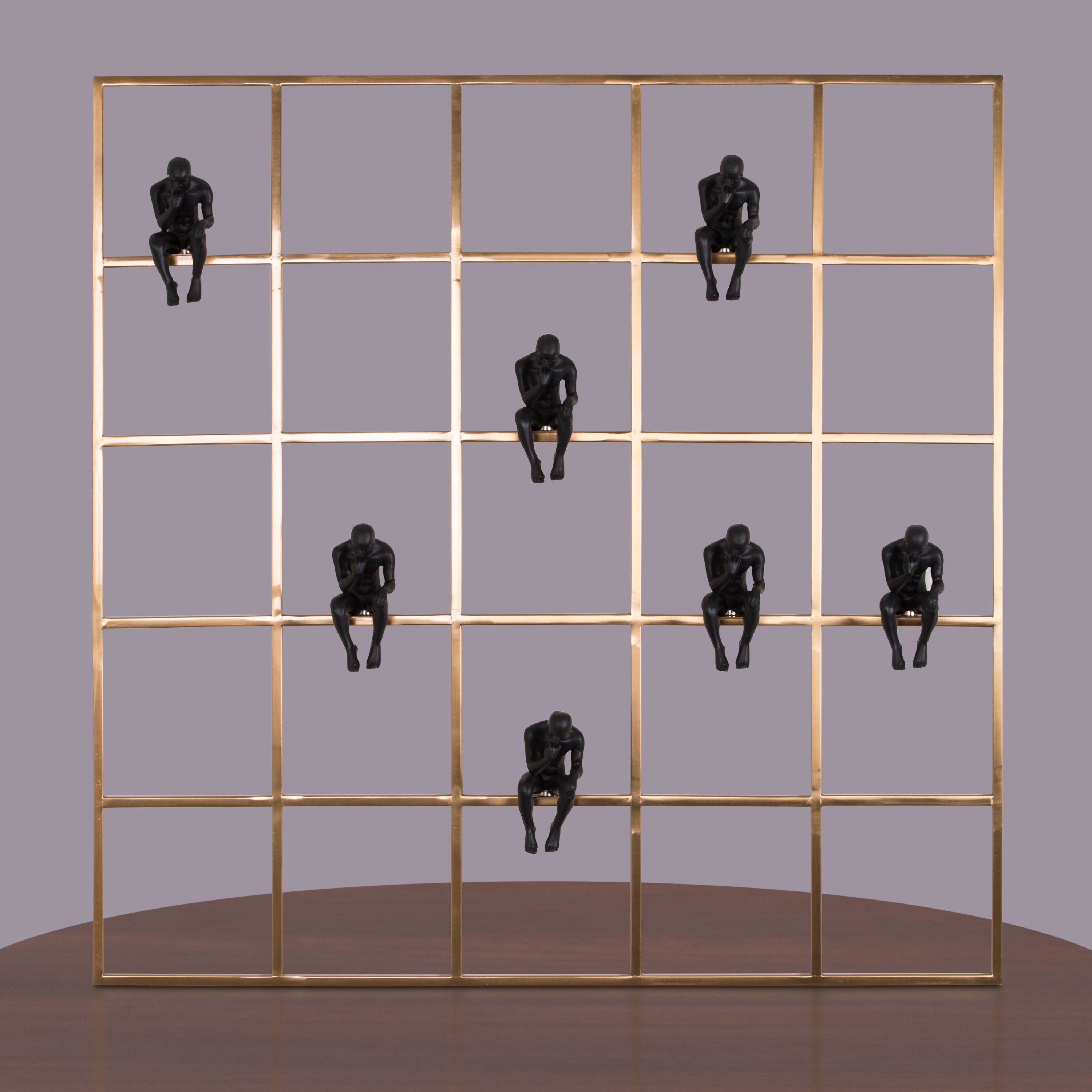 Man In The Grid (Gold / Black) Wall Art