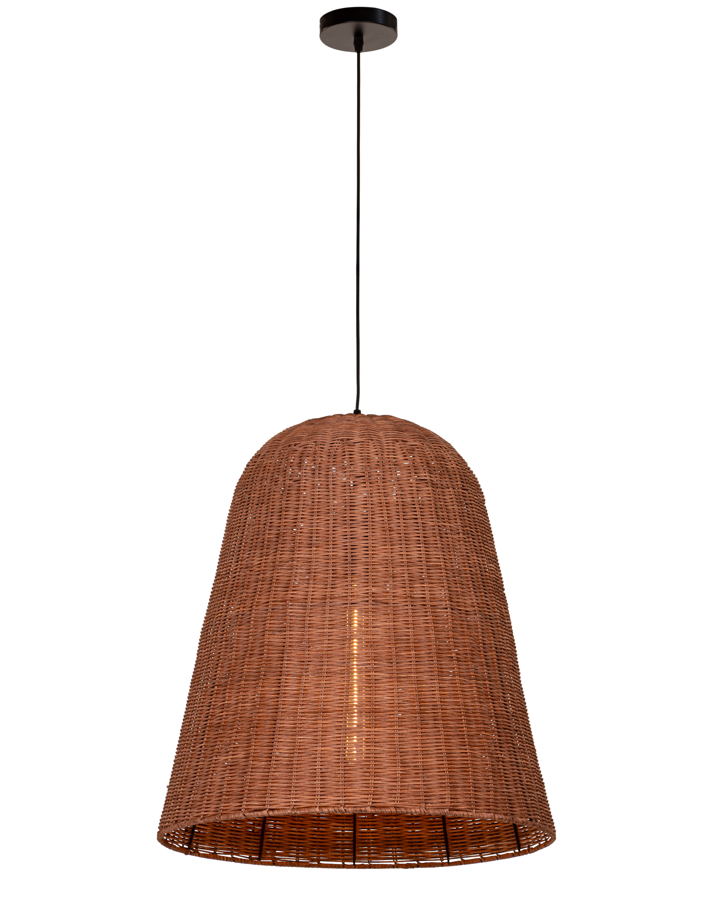 Beachwalk Basket (Black, Beige) Rattan Pendant Light