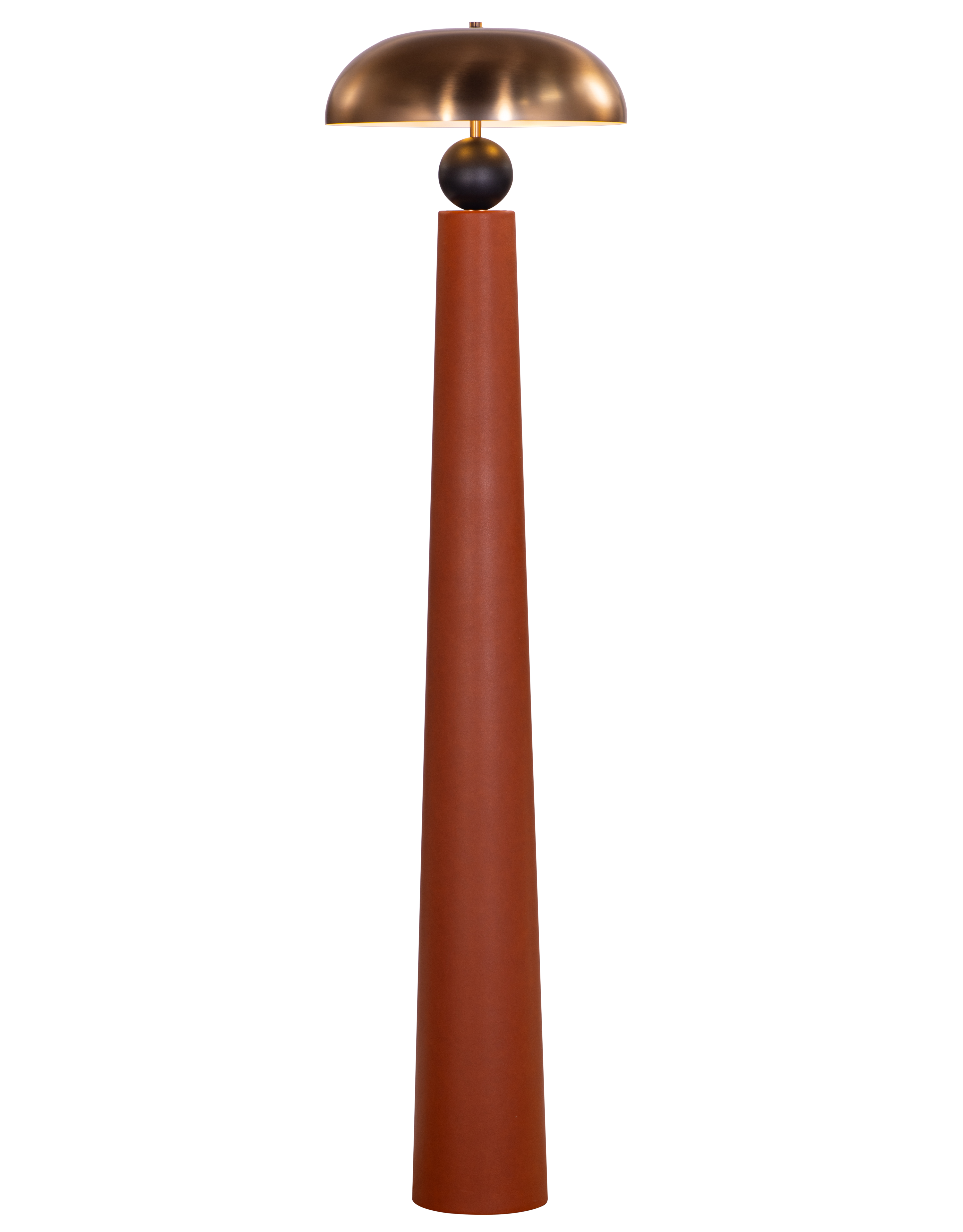 Gold Coast (Gold, Brown) Leather  Floor Lamp