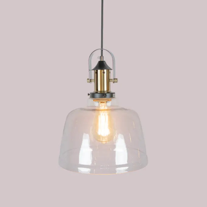 Amber Arcade (Gold, Amber) Clear Glass Pendant Light
