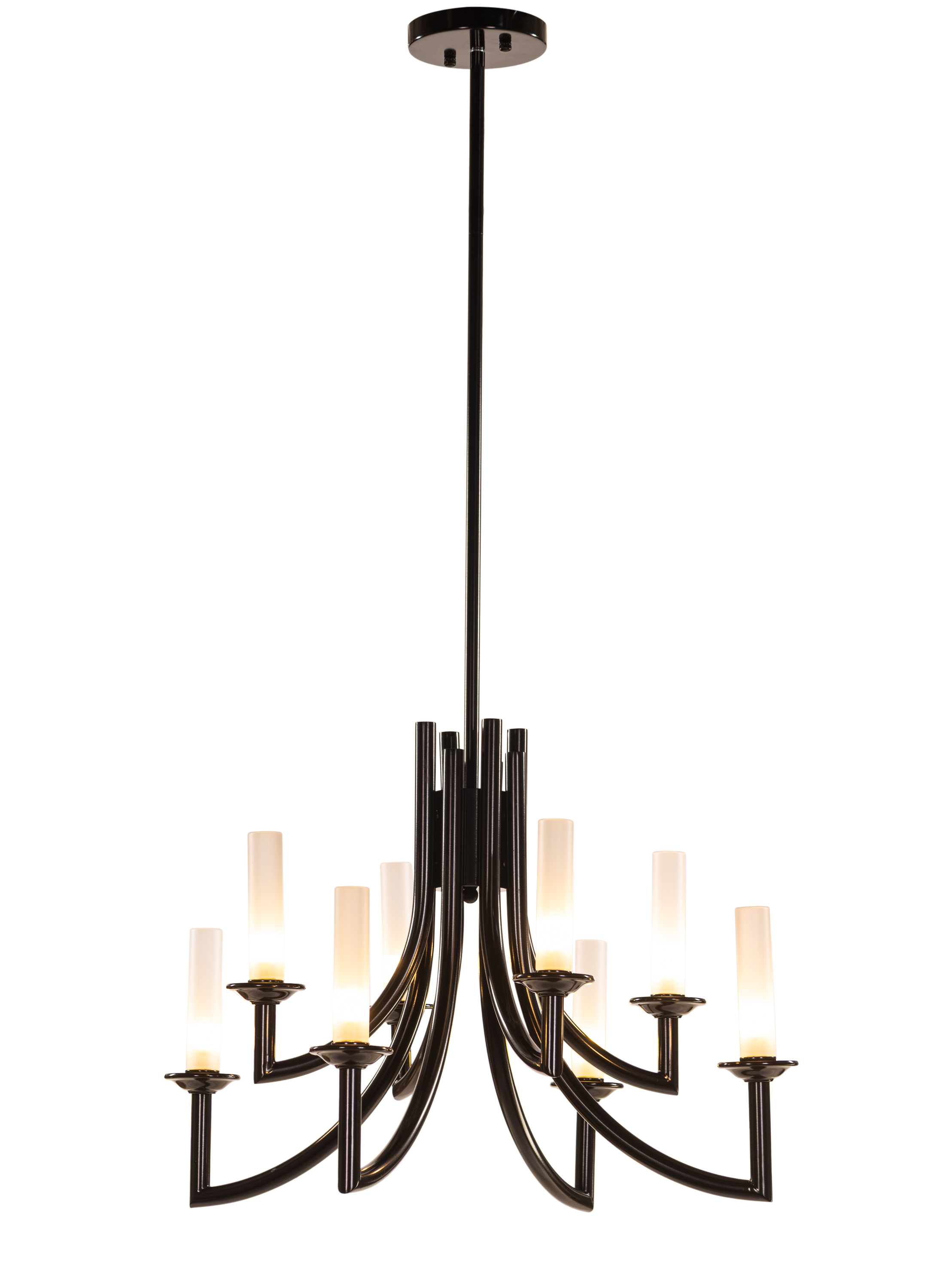 Forma (Black, White) Frosted Glass Chandelier