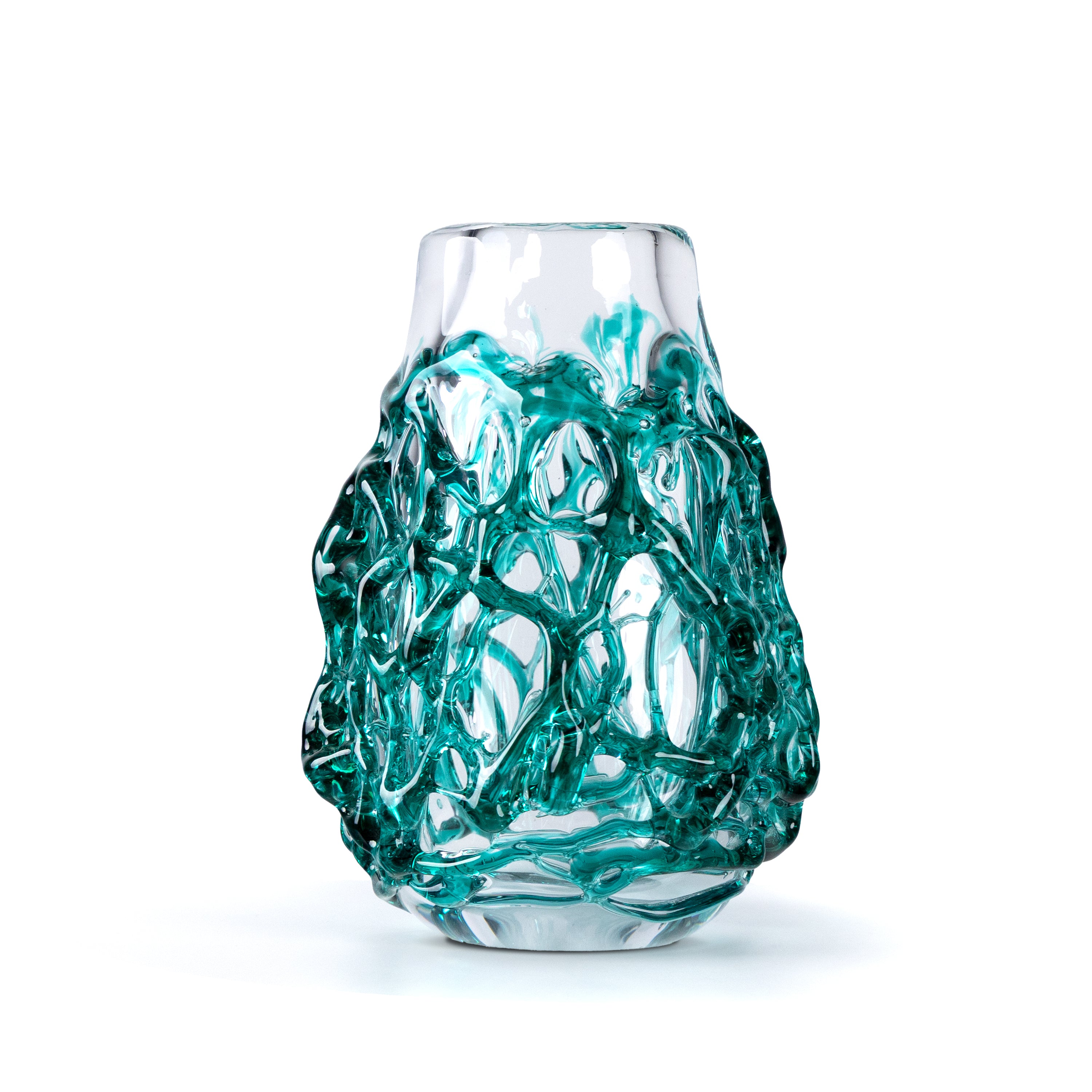 Vipera Teal Glass Vase