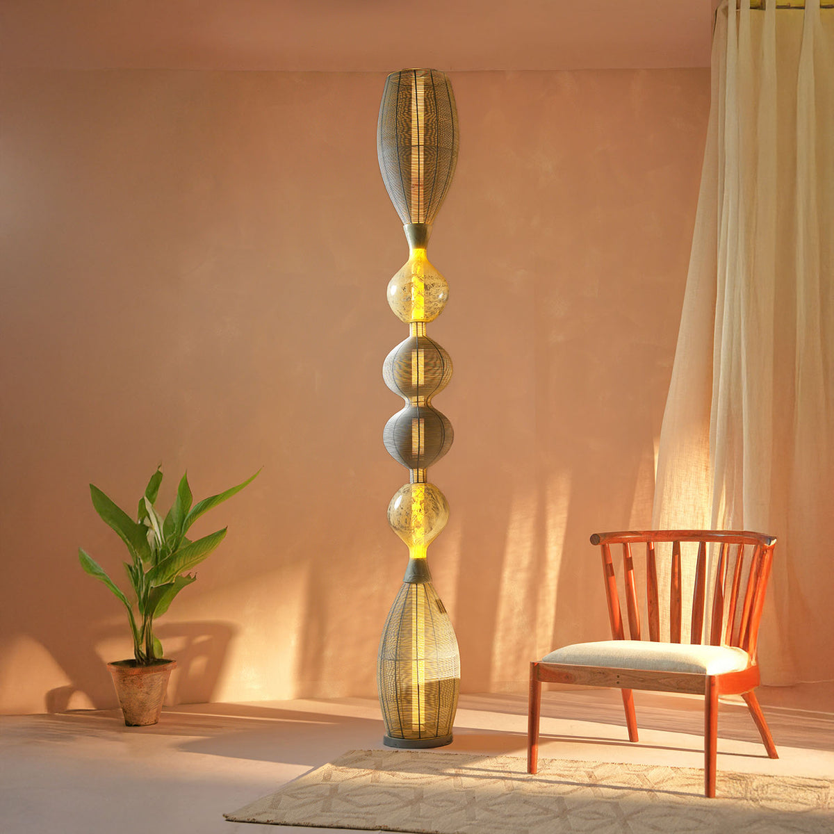 Golden Enigma Floor Lamp Handmade By Yaahvi