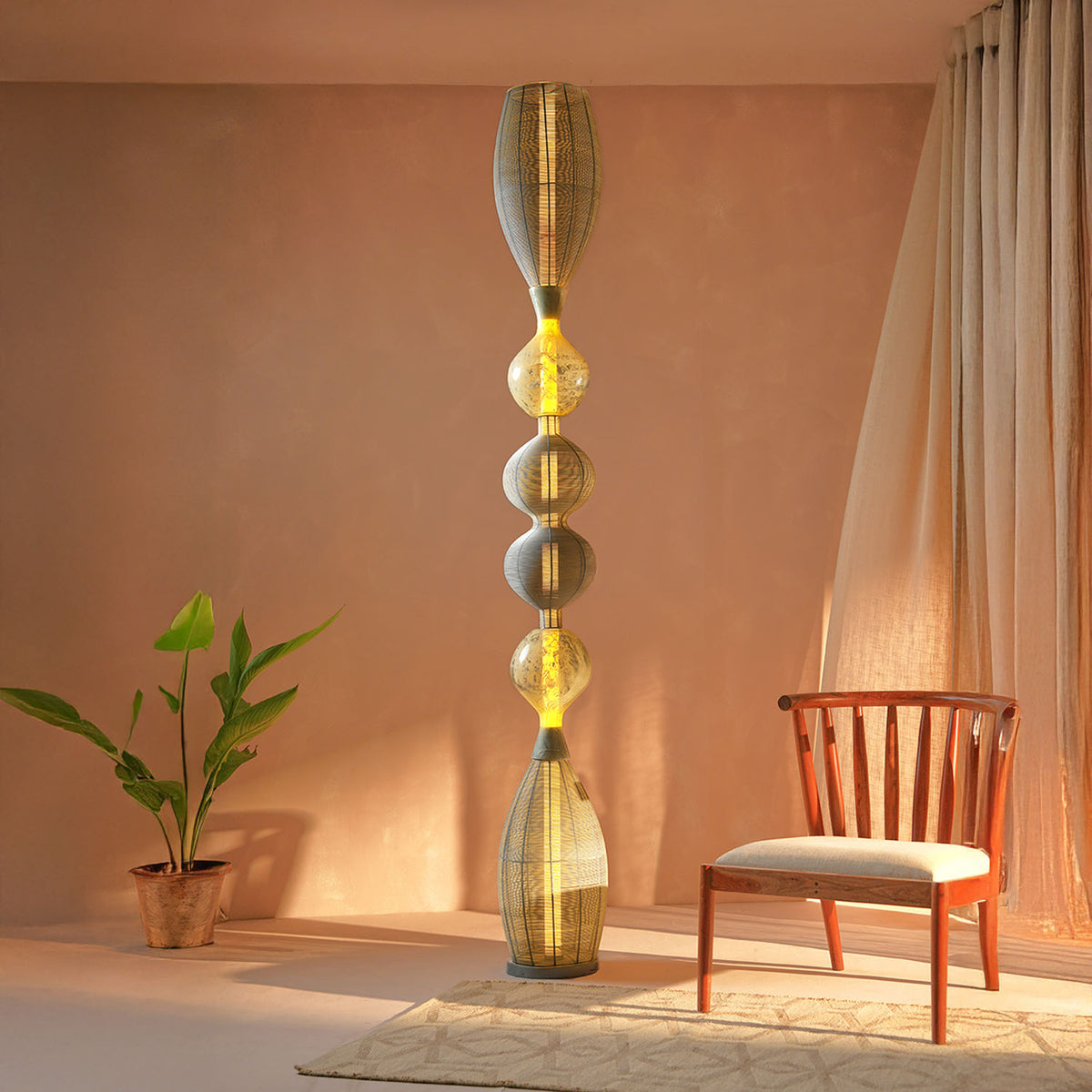 Golden Enigma Floor Lamp Handmade By Yaahvi