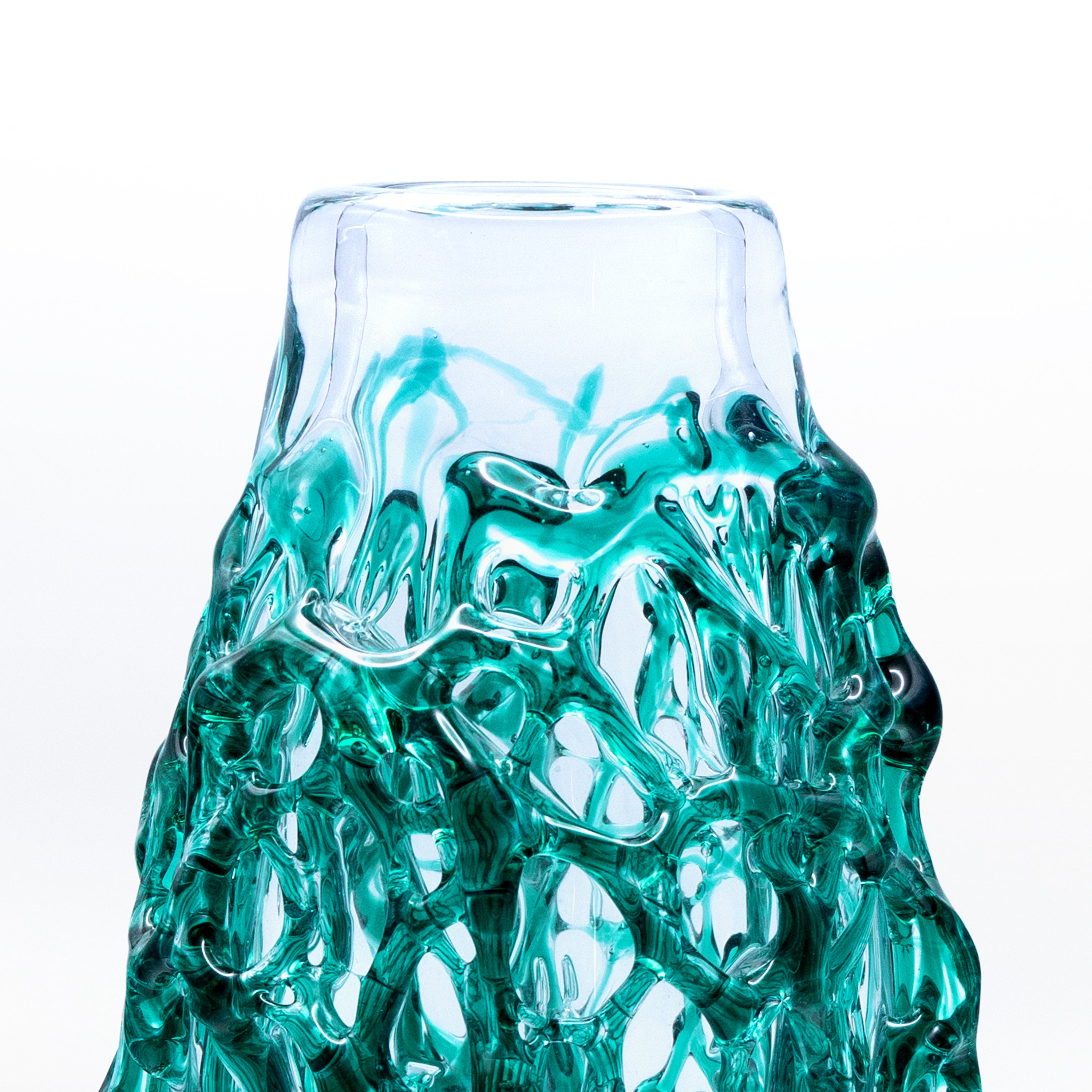 Vipera Teal Glass Vase