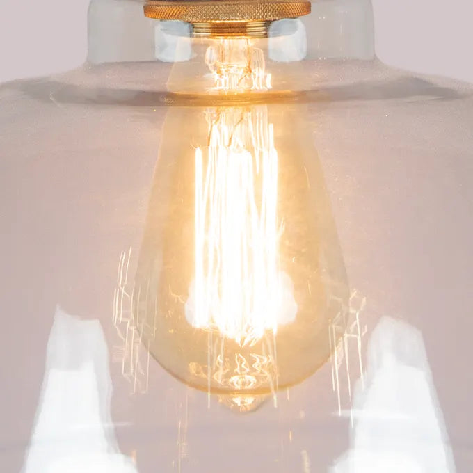 Amber Arcade (Gold, Amber) Clear Glass Pendant Light
