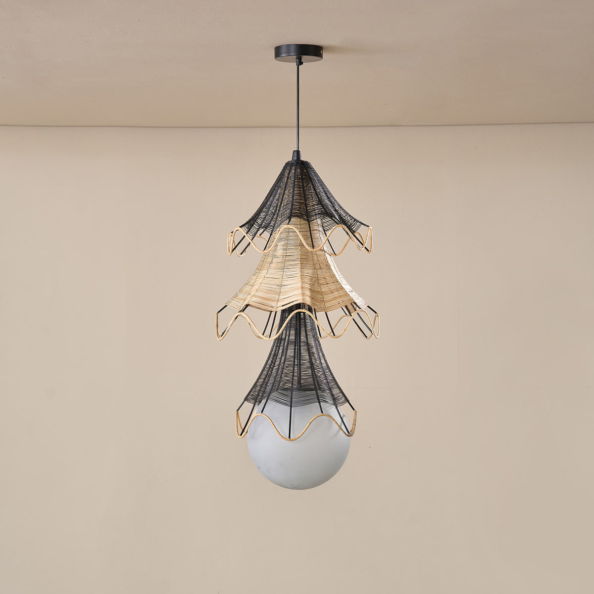 Noir Elara Pendant Light Handmade By Yaahvi