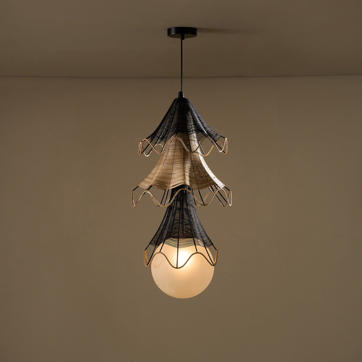 Noir Elara Pendant Light Handmade By Yaahvi