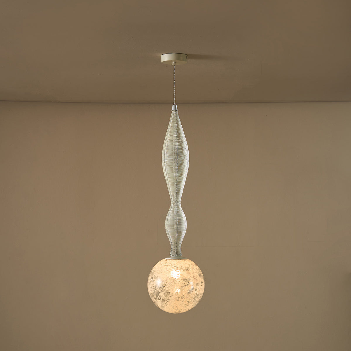 Luminous Totem (Small ,White) Pendant Light Handmade  By Yaahvi