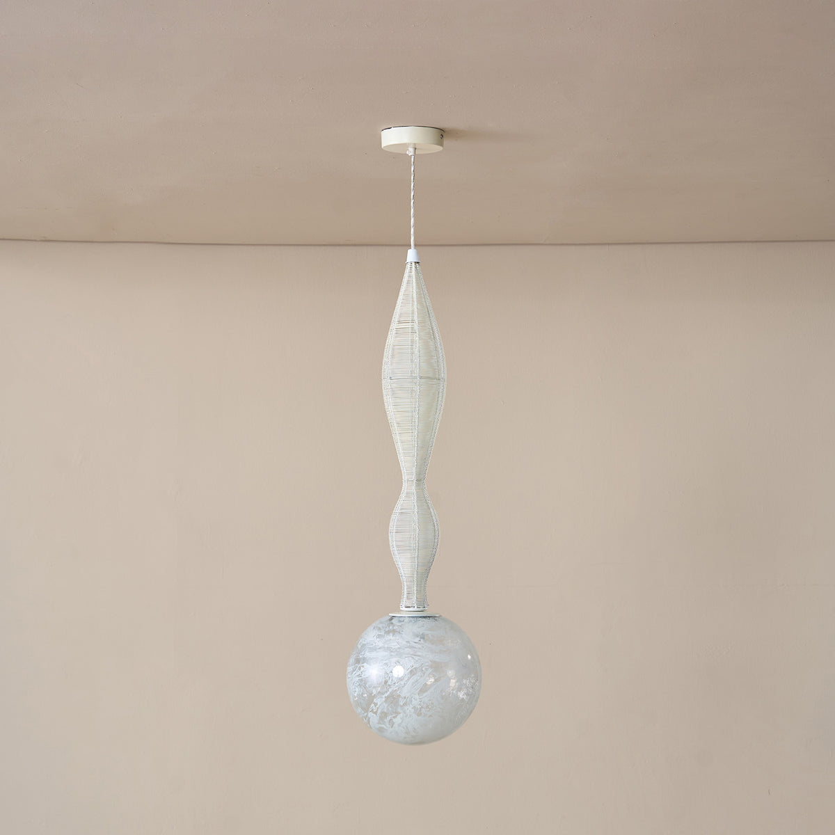 Luminous Totem (Small ,White) Pendant Light Handmade  By Yaahvi