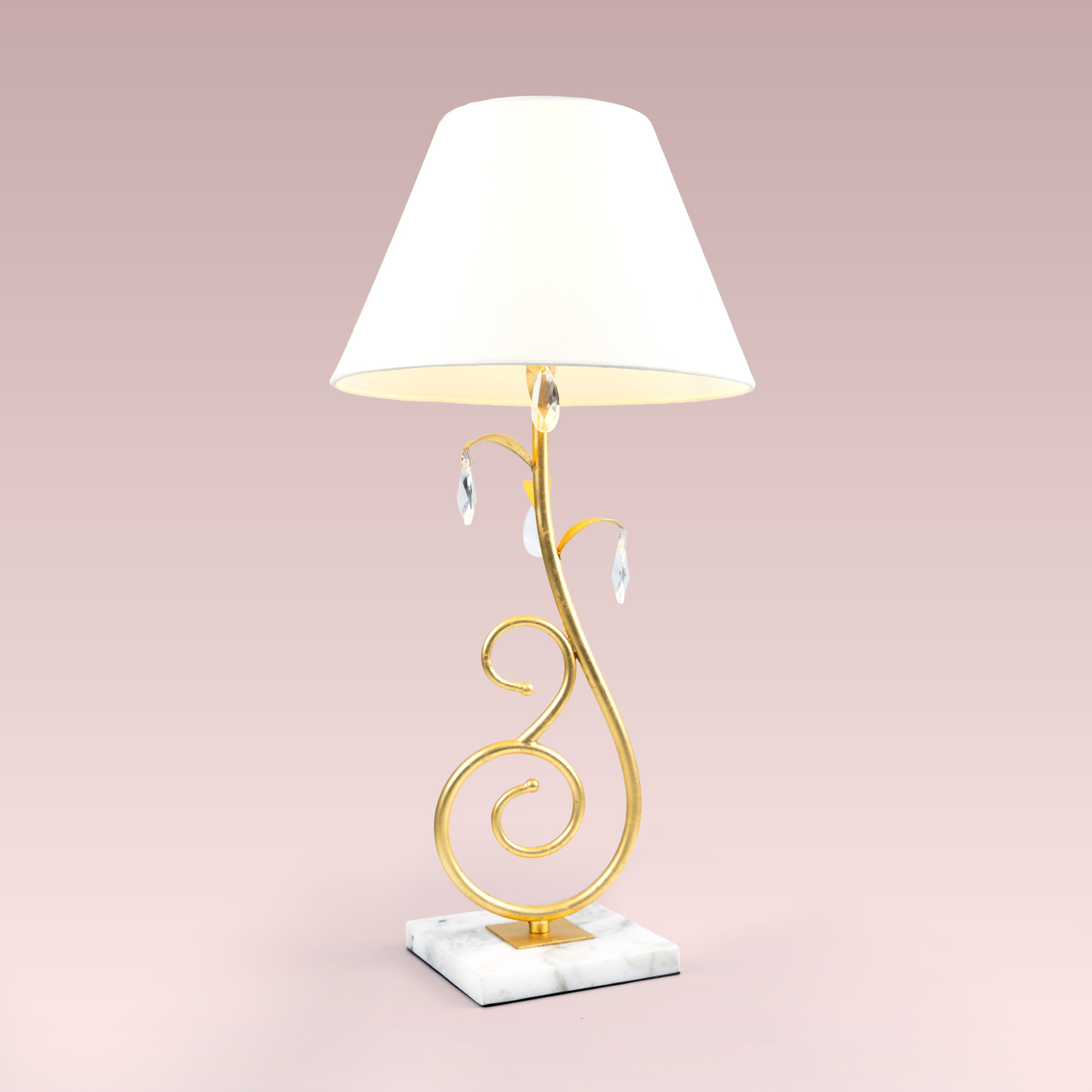 Royal Serpentine Gold Leaf Table Lamp