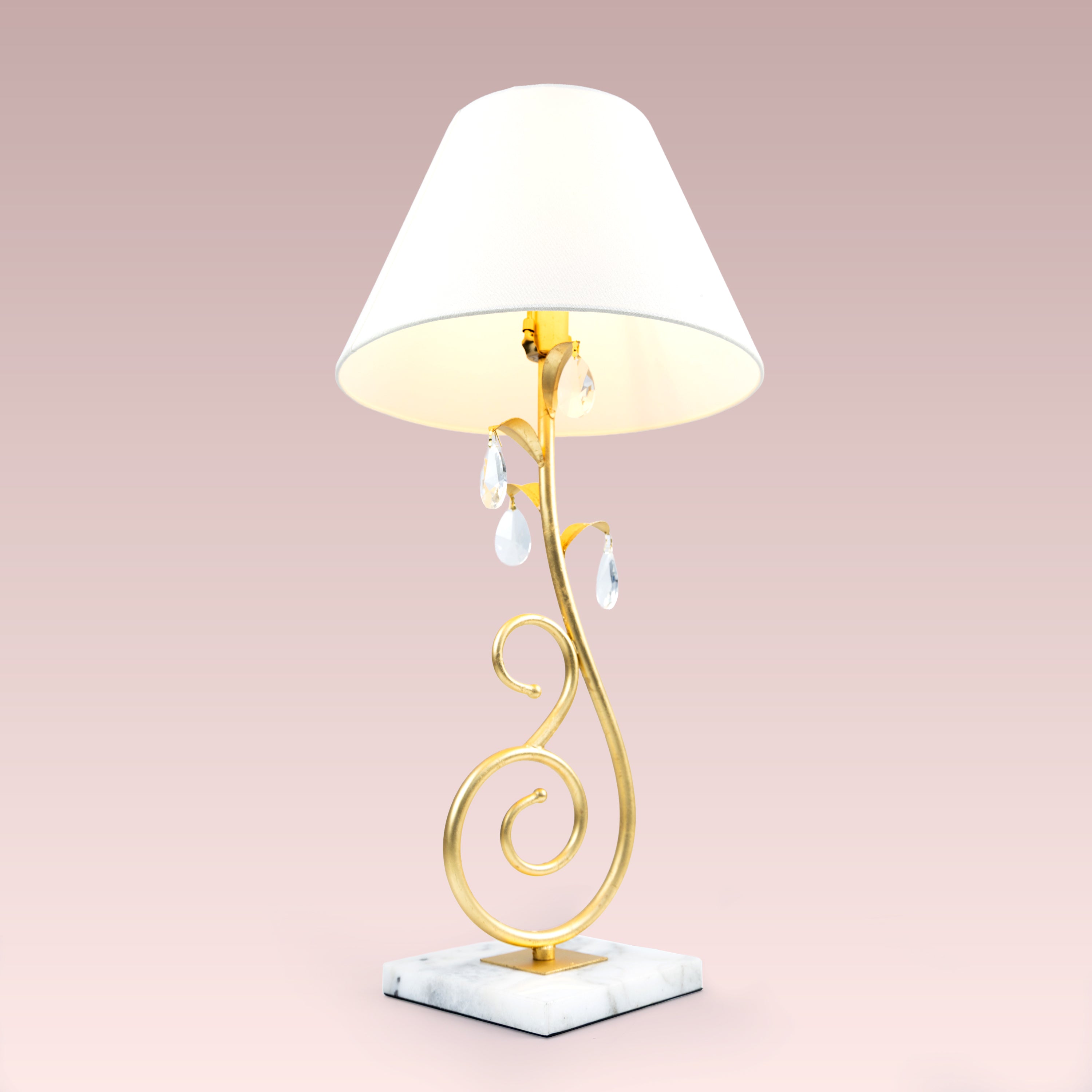Royal Serpentine Gold Leaf Table Lamp