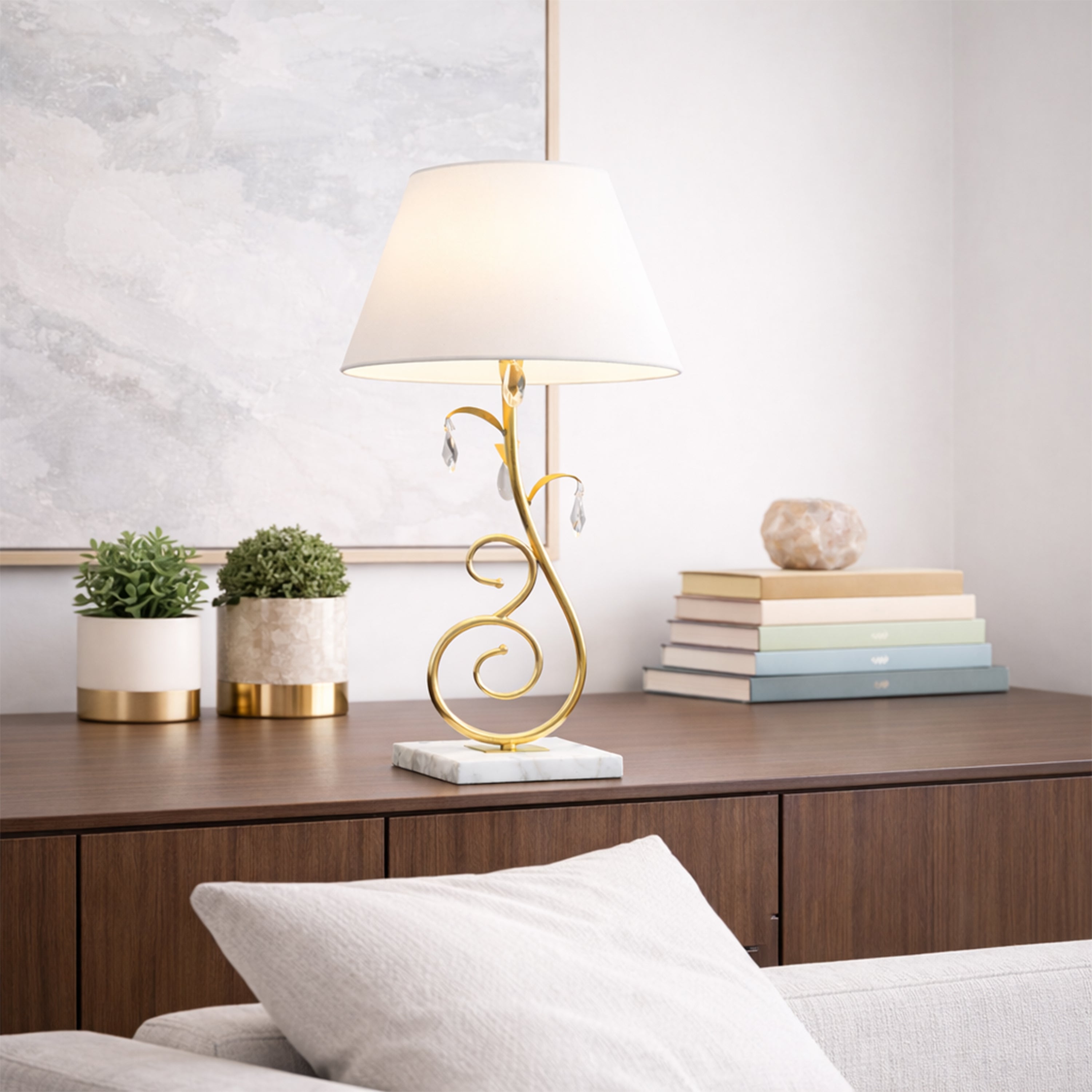 Royal Serpentine Gold Leaf Table Lamp