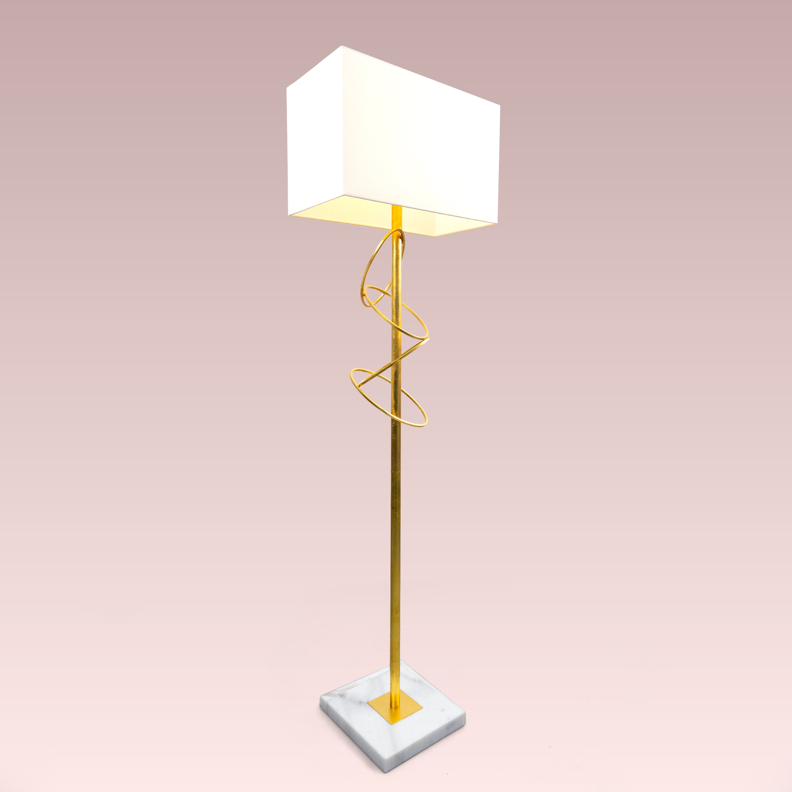 The Gotham Coil Gold Leaf Floor Lamp