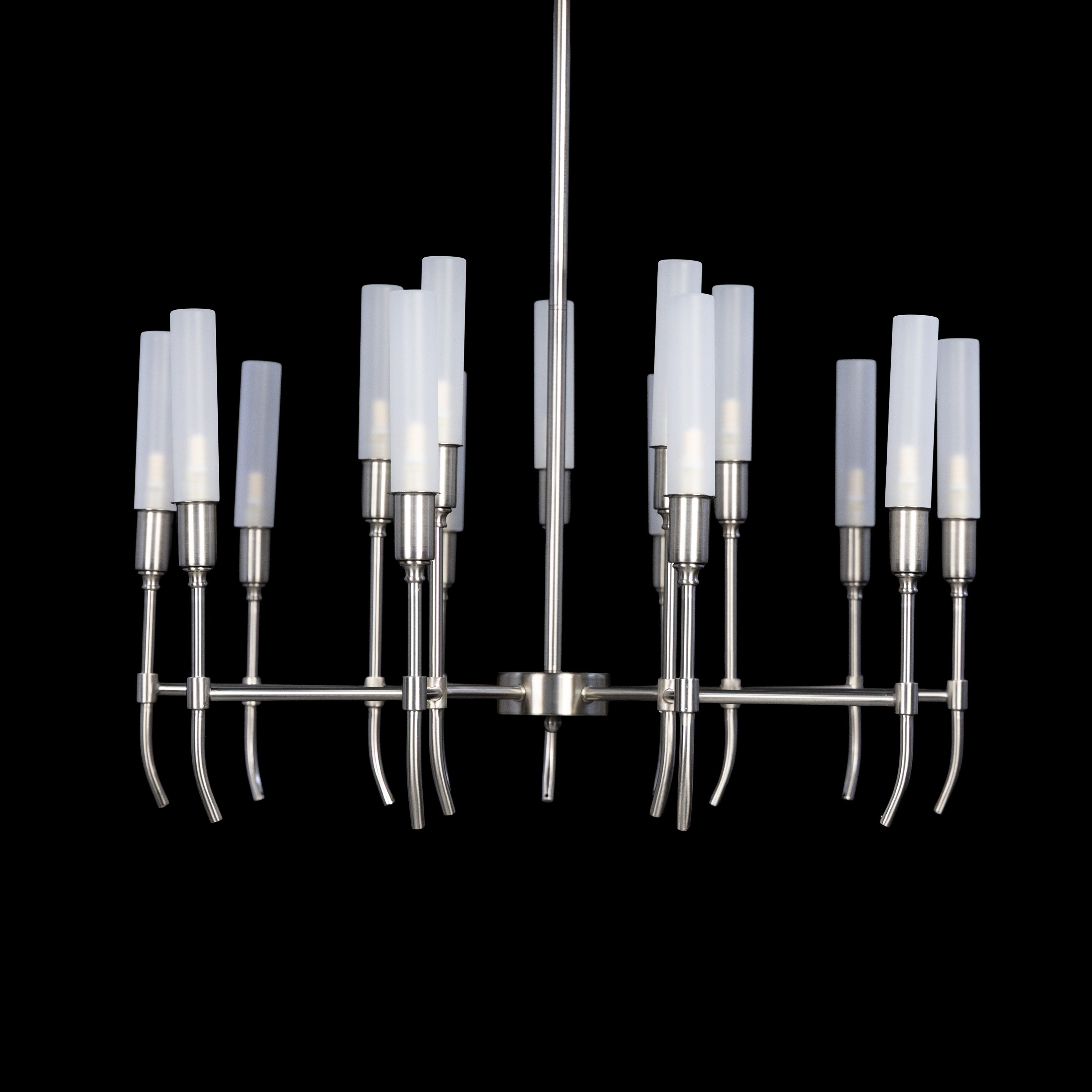 Cavendish (Round, S.S Finish) Frosted Glass Chandelier