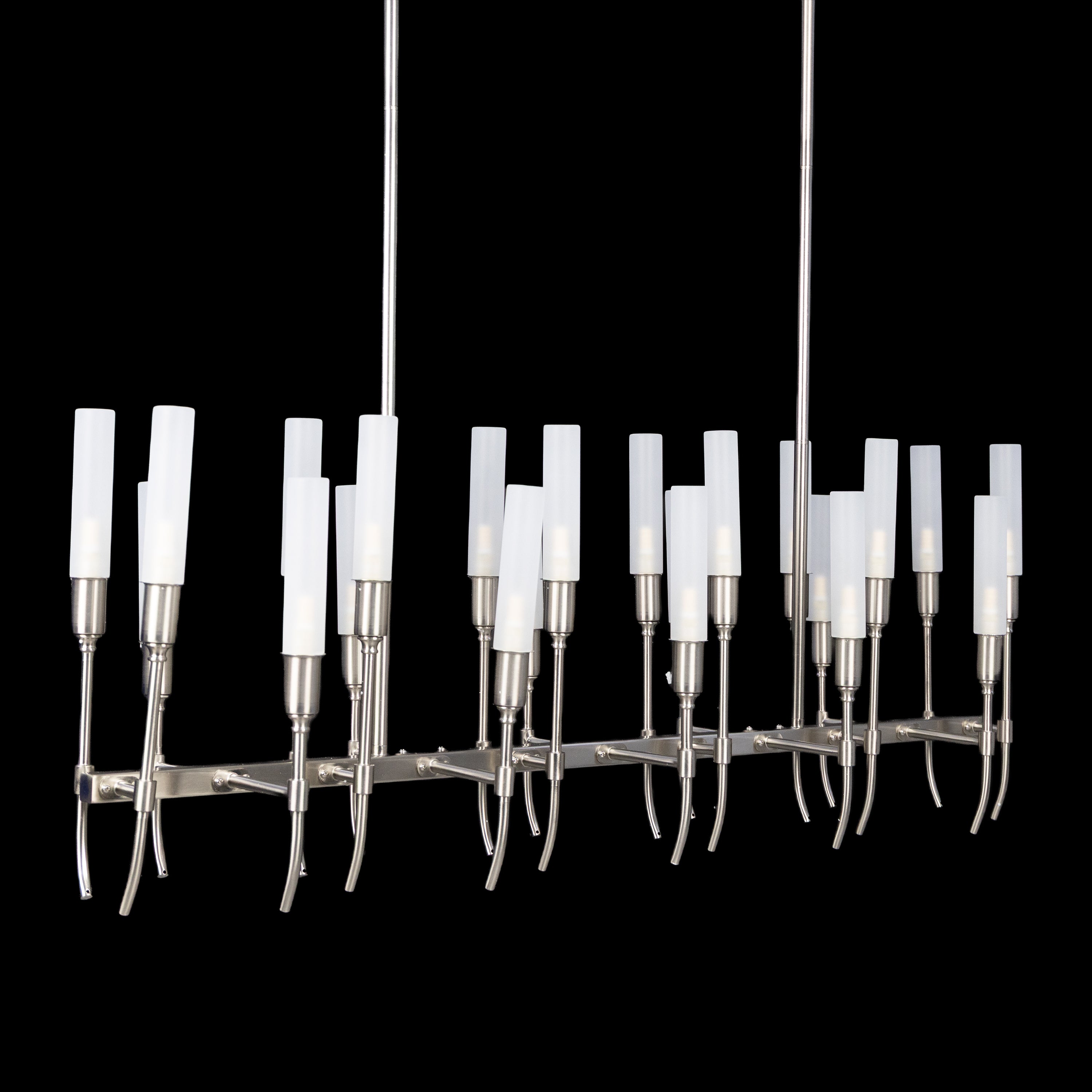 Cavendish (Rectangular, Gold, S.S Finish) Frosted Glass Chandelier