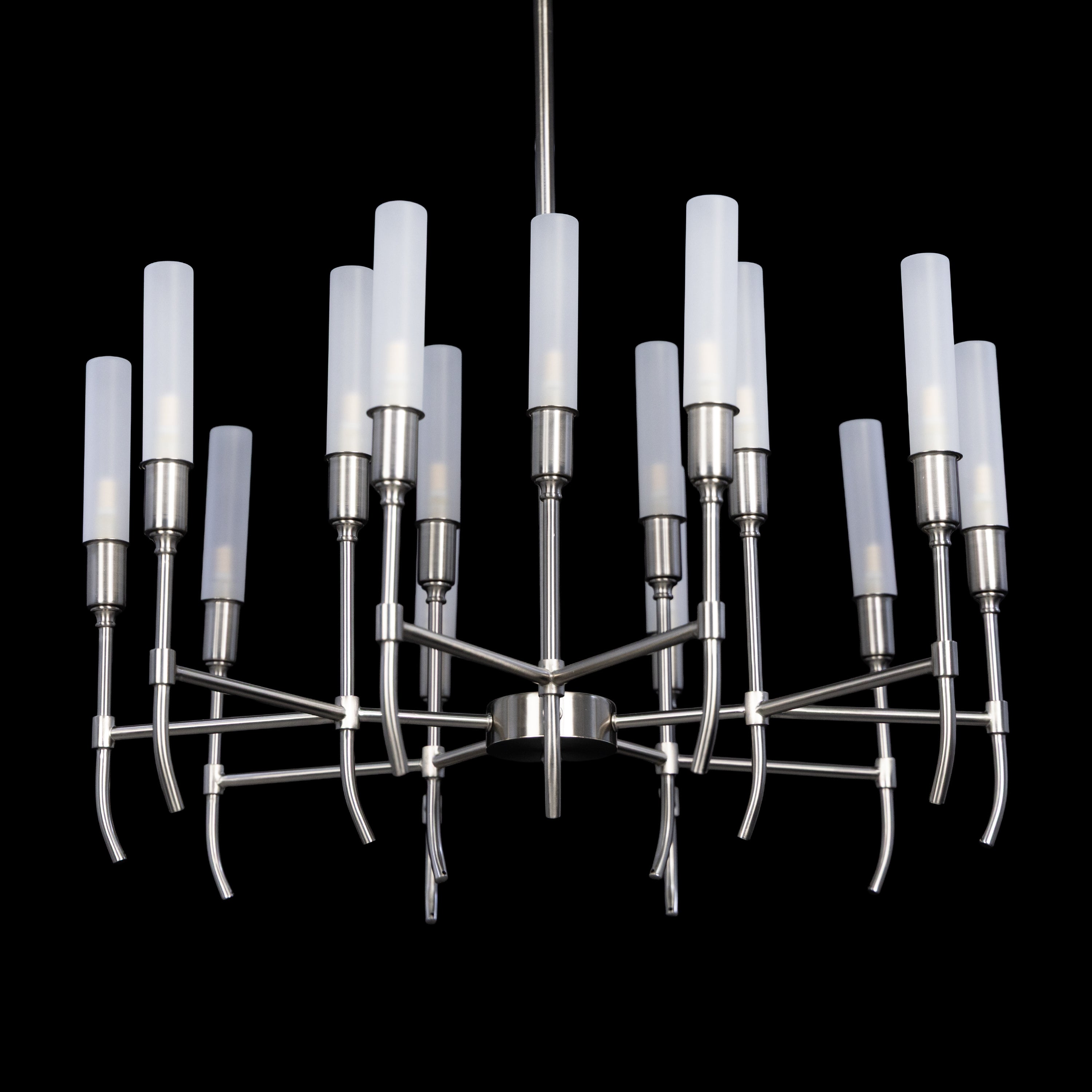 Cavendish (Round, S.S Finish) Frosted Glass Chandelier