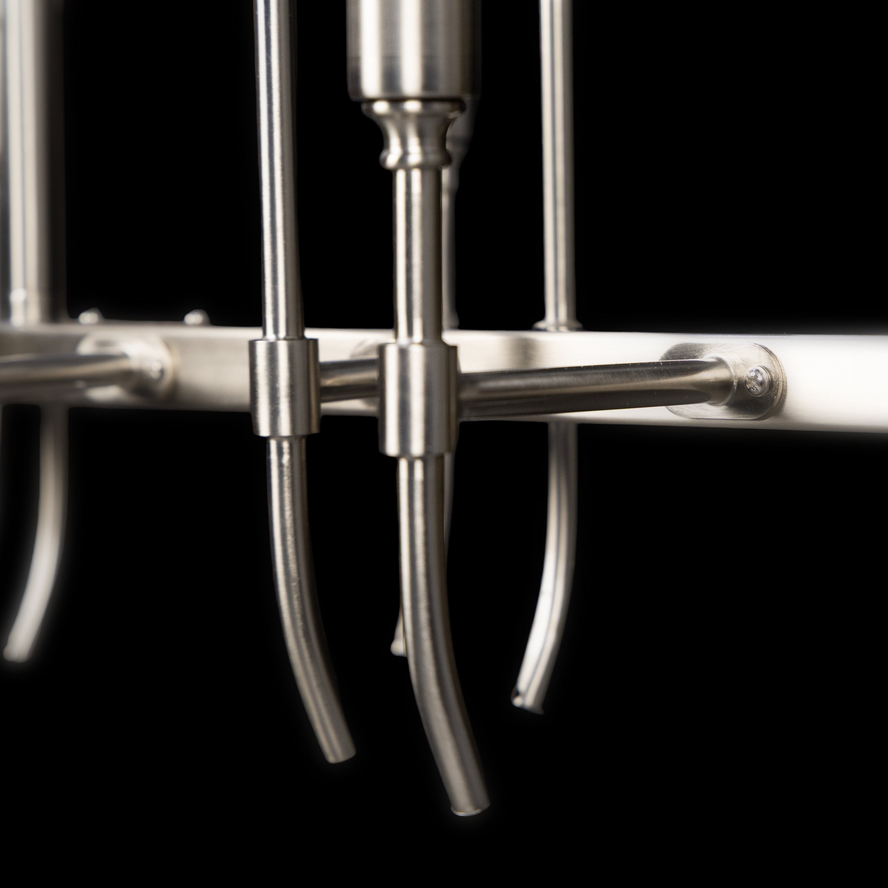 Cavendish (Rectangular, Gold, S.S Finish) Frosted Glass Chandelier
