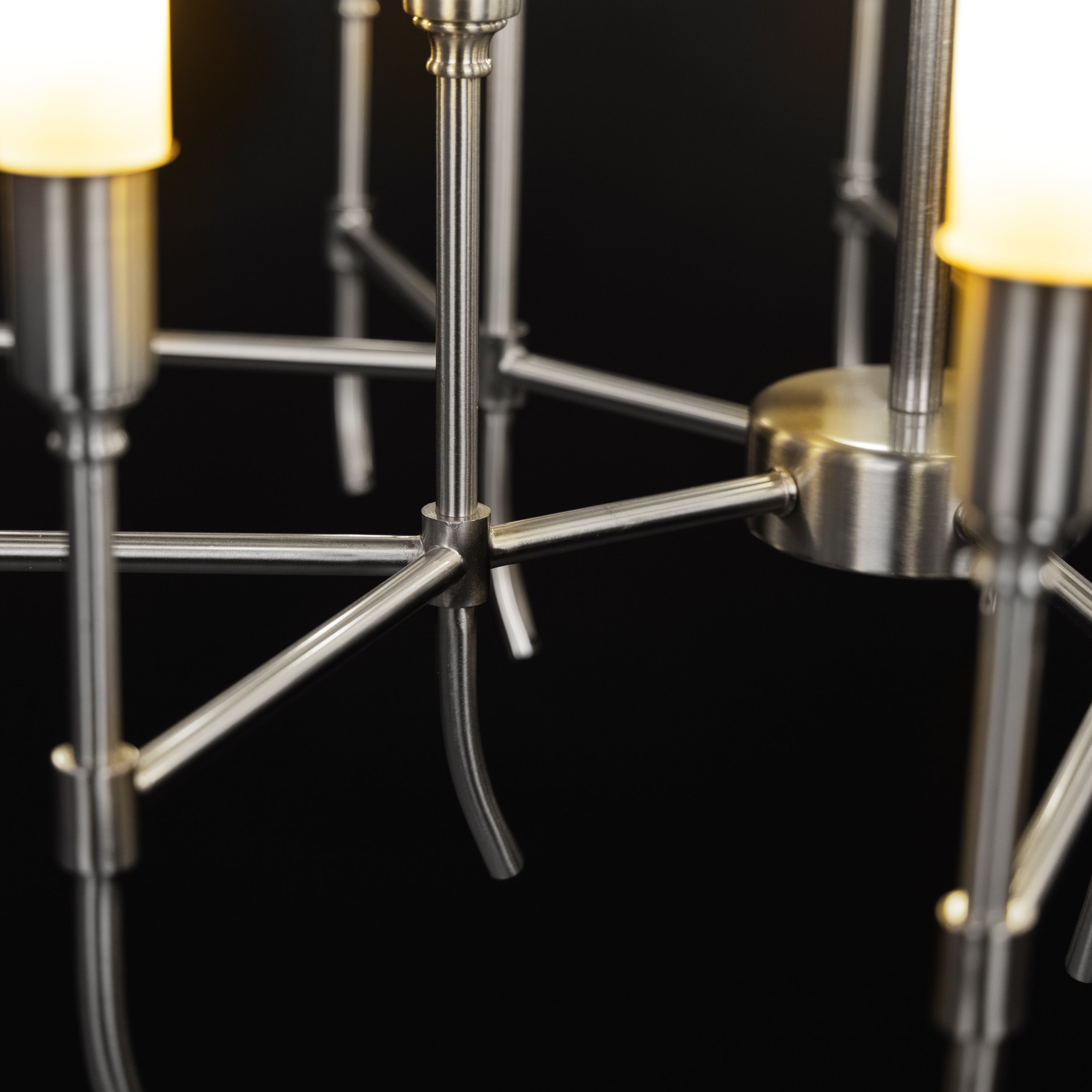Cavendish (Round, S.S Finish) Frosted Glass Chandelier