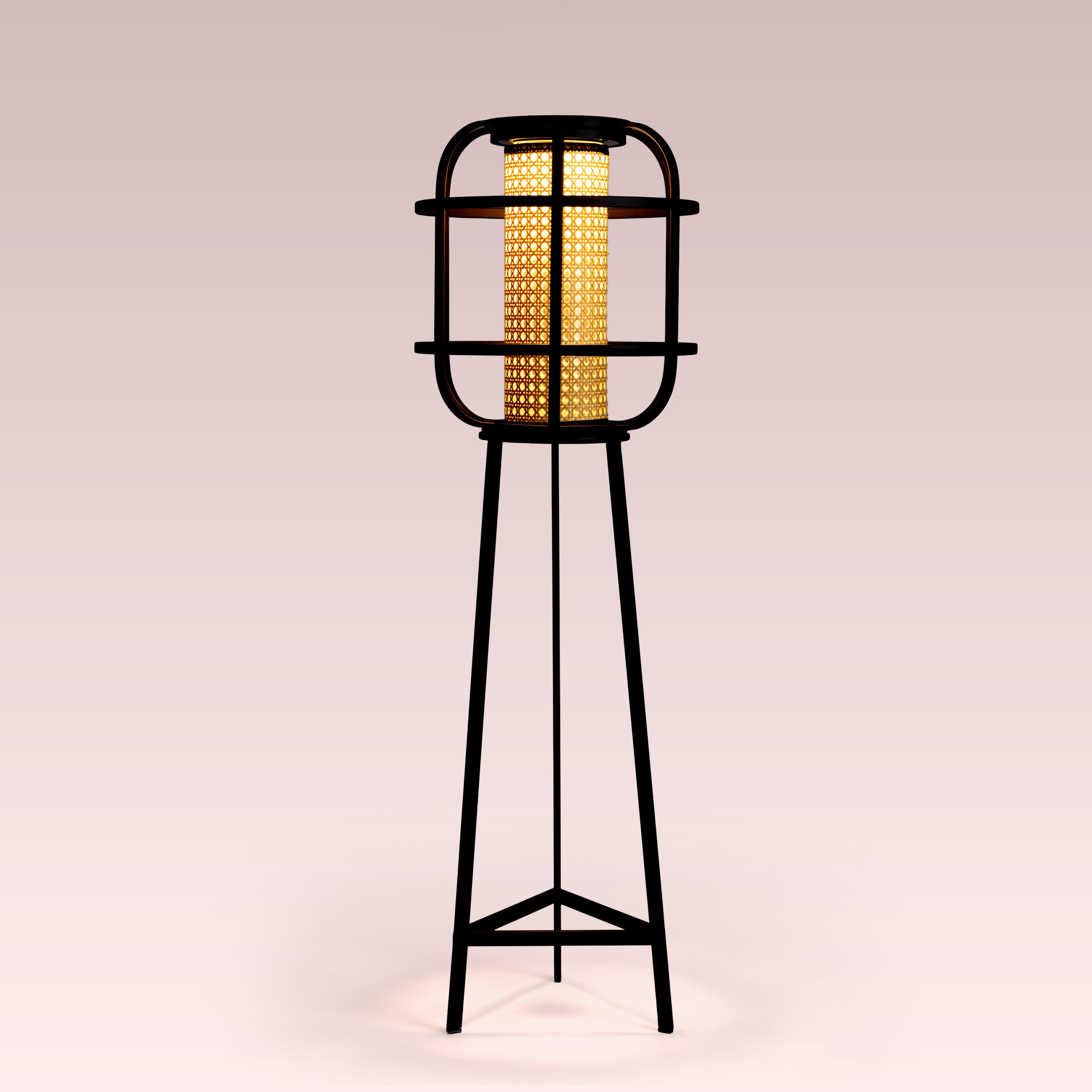 Beacon Tower (Black, Large, Solar Powered-Rechargeable) Outdoor Floor Lamp