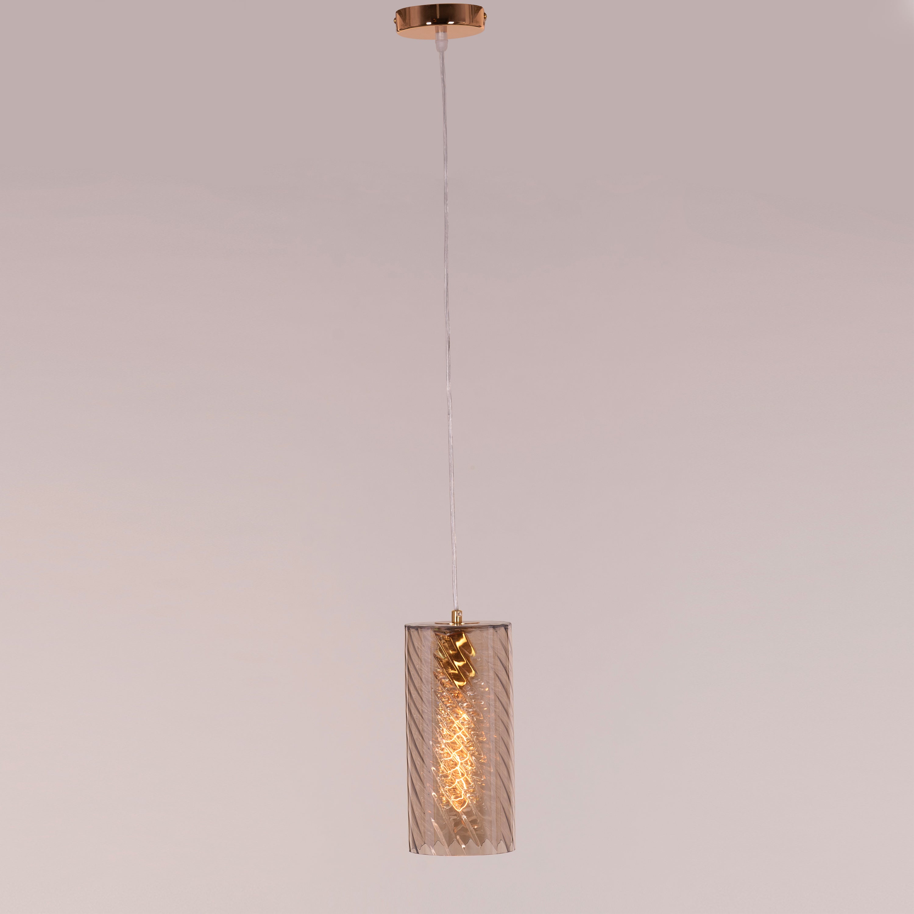 No Words (Amber) Textured Glass Pendant Light