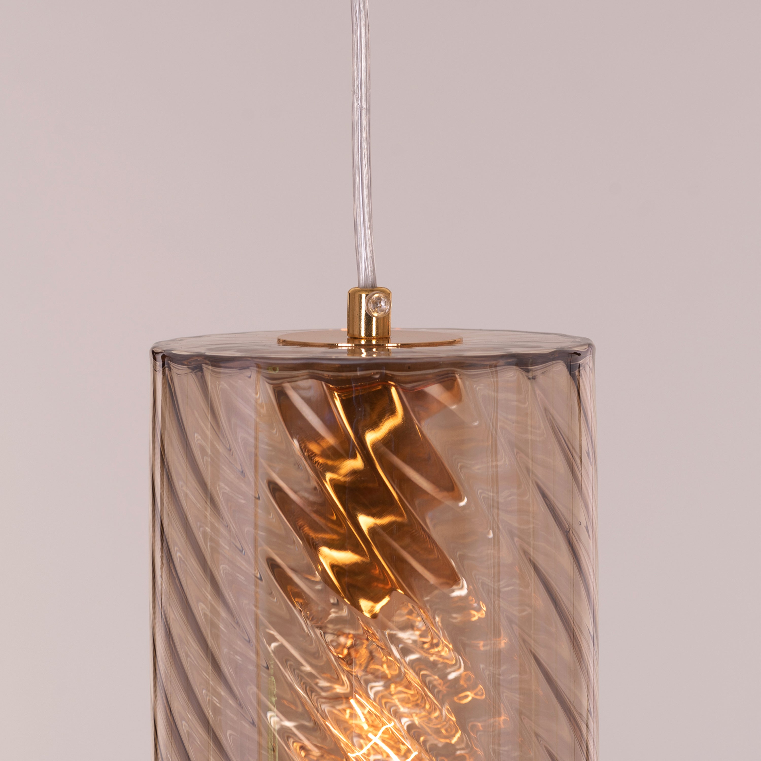 No Words (Amber) Textured Glass Pendant Light