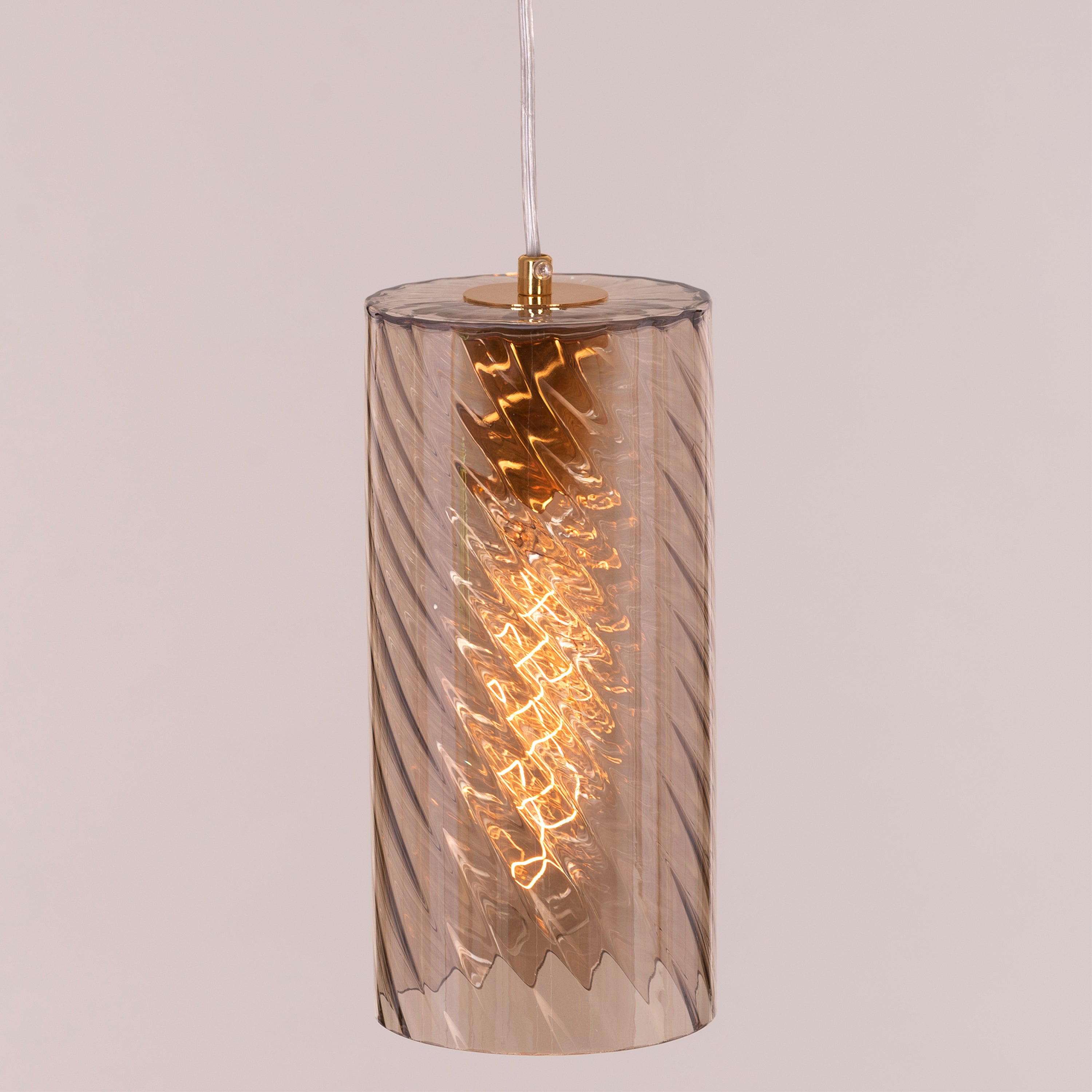 No Words (Amber) Textured Glass Pendant Light