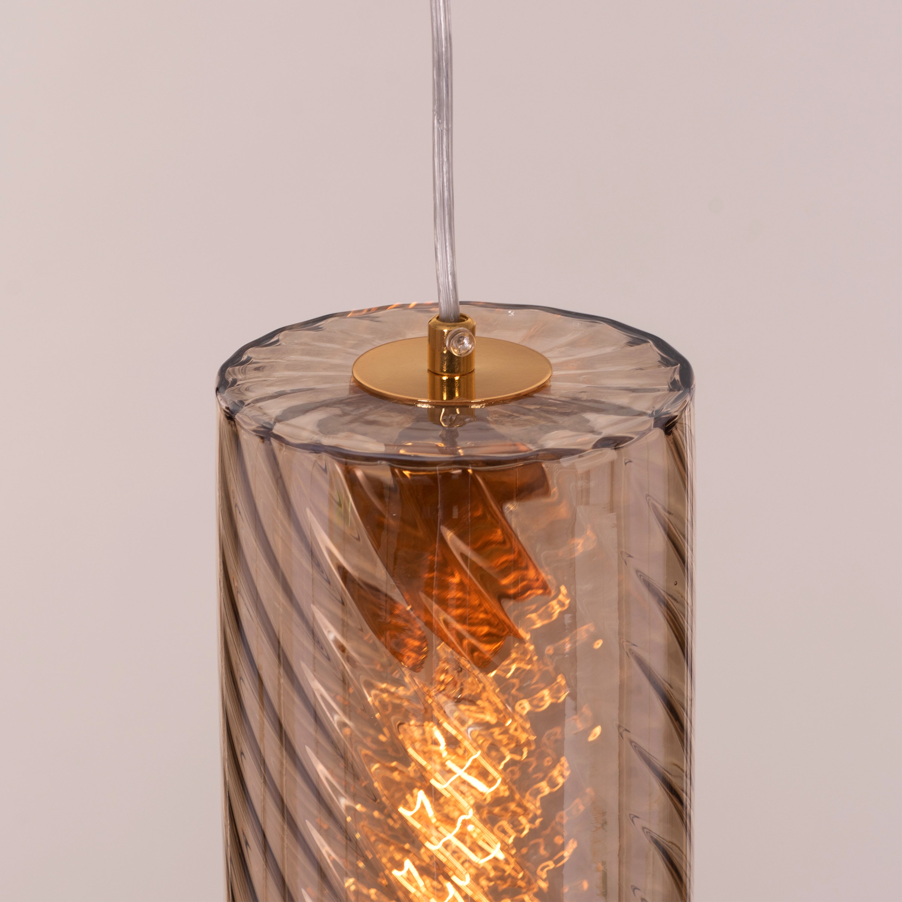 No Words (Amber) Textured Glass Pendant Light