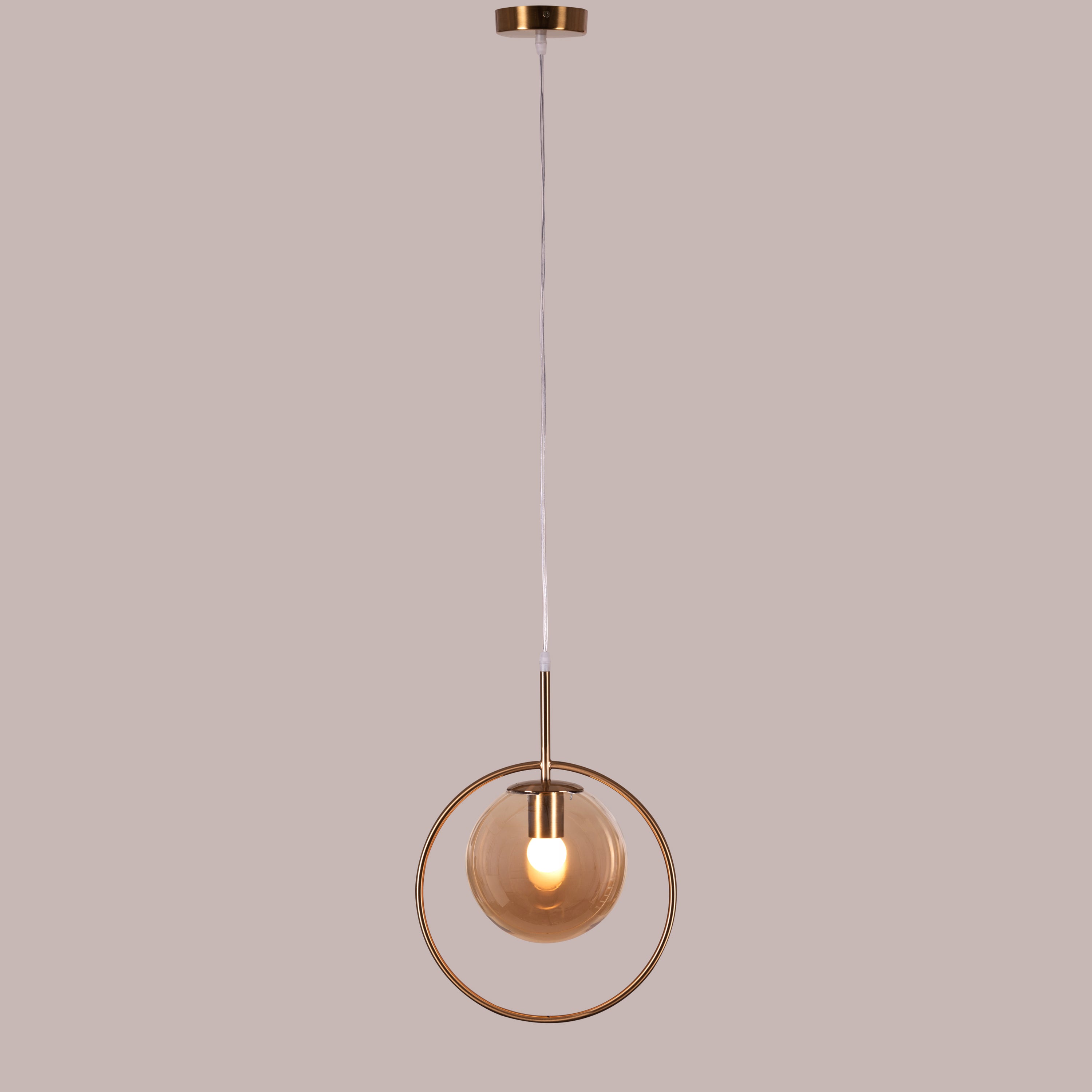 August Night (Amber) Clear Glass Pendant Light