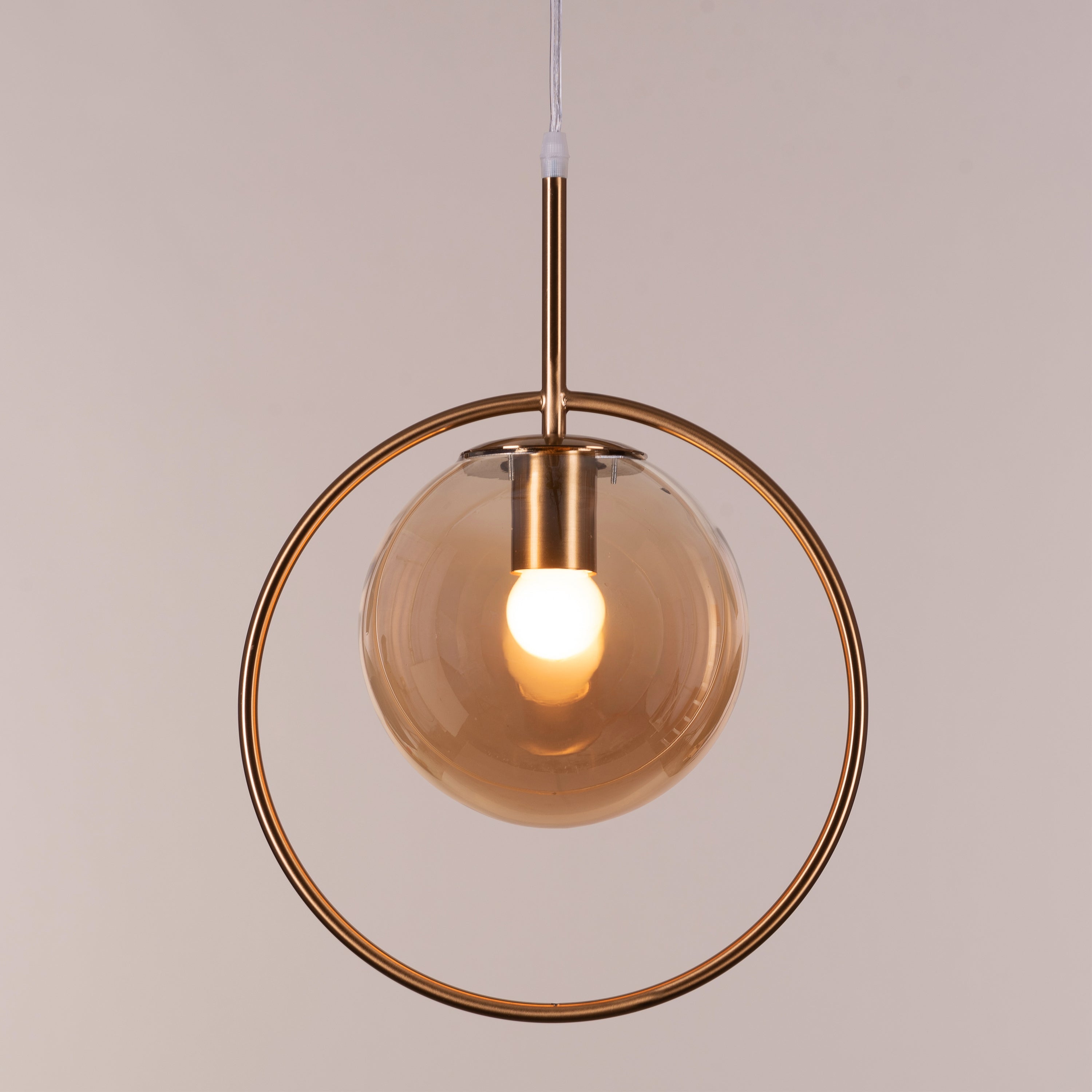 August Night (Amber) Clear Glass Pendant Light