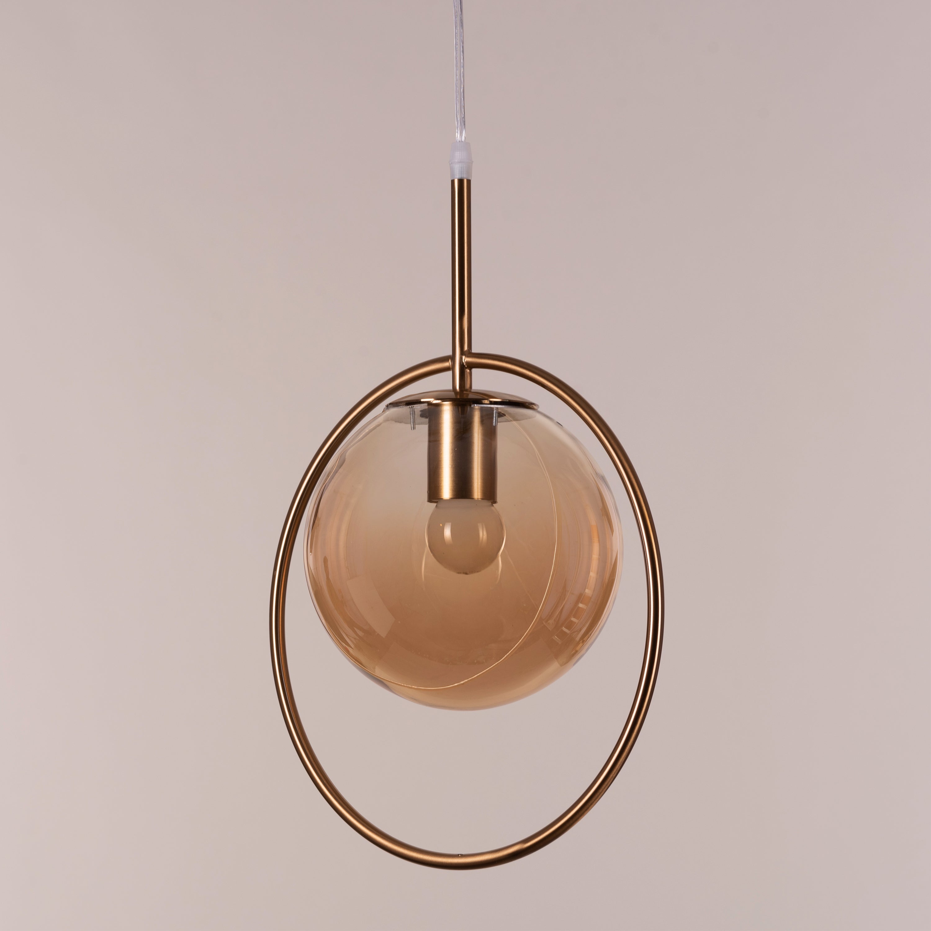 August Night (Amber) Clear Glass Pendant Light