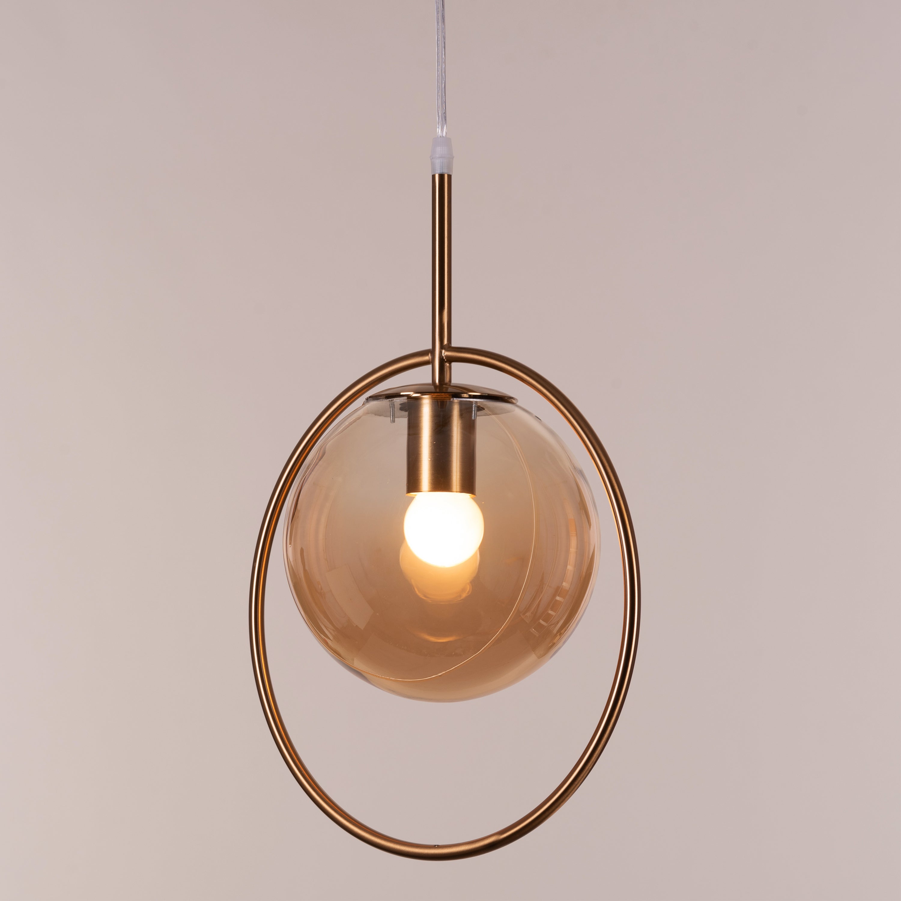August Night (Amber) Clear Glass Pendant Light