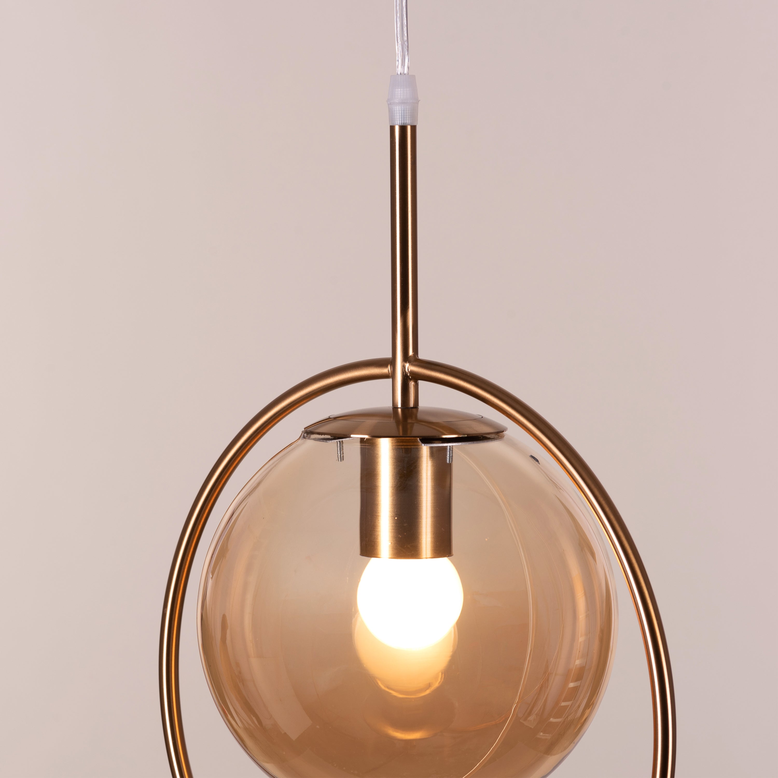 August Night (Amber) Clear Glass Pendant Light