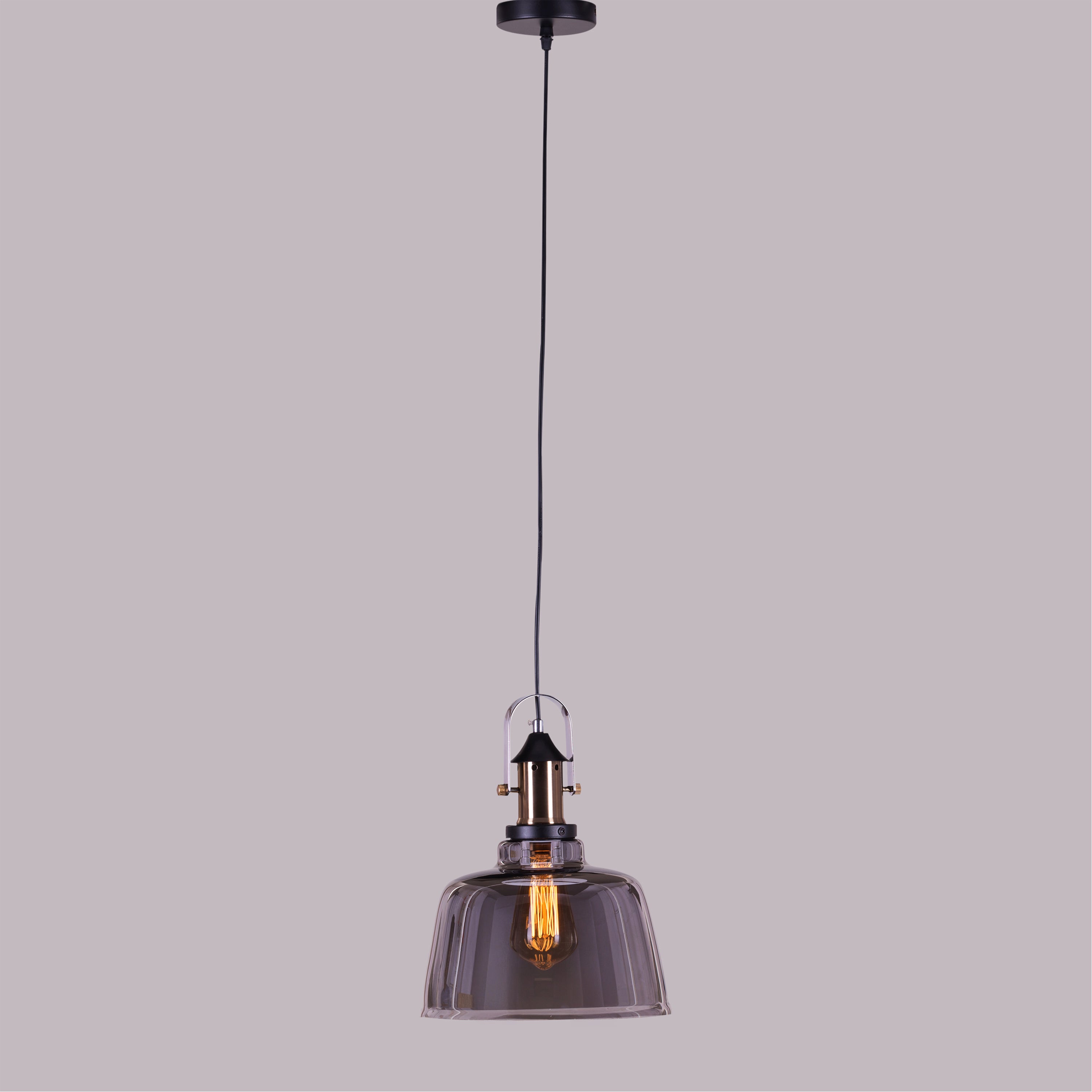 Glassy Eyed (Smokey Grey) Glass Pendant Light
