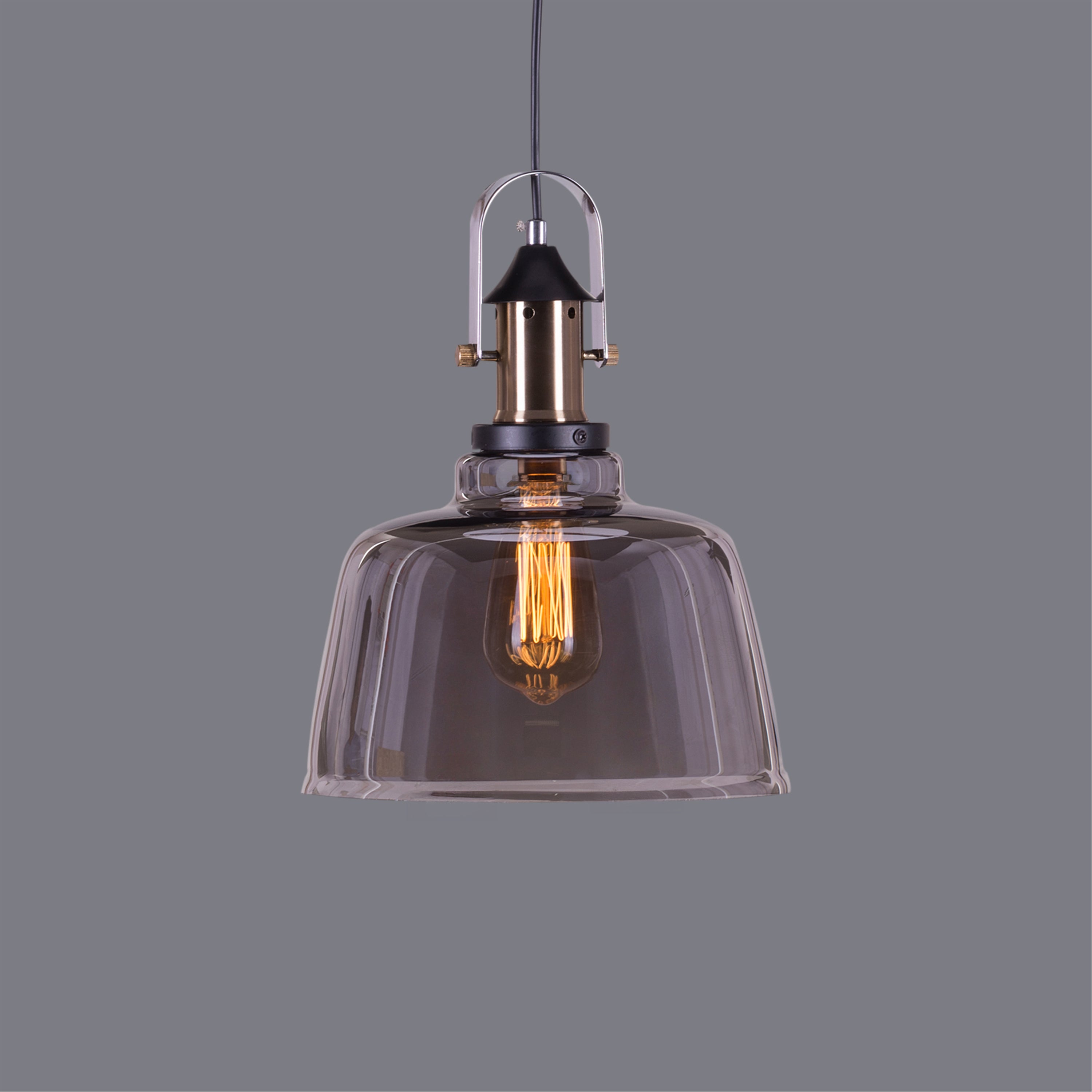 Glassy Eyed (Smokey Grey) Glass Pendant Light