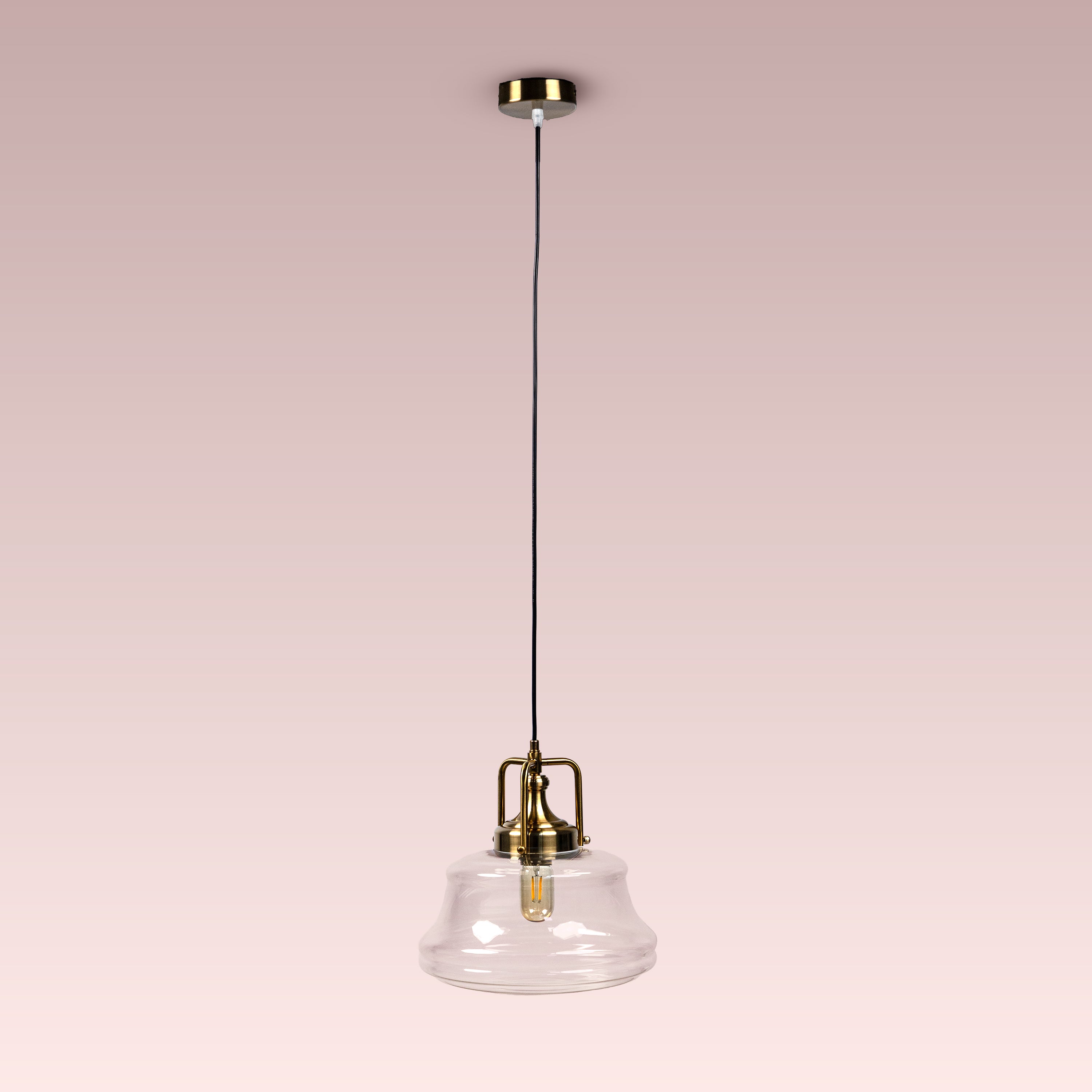 Eyes Closed (Gold, Clear) Glass Pendant Lamp