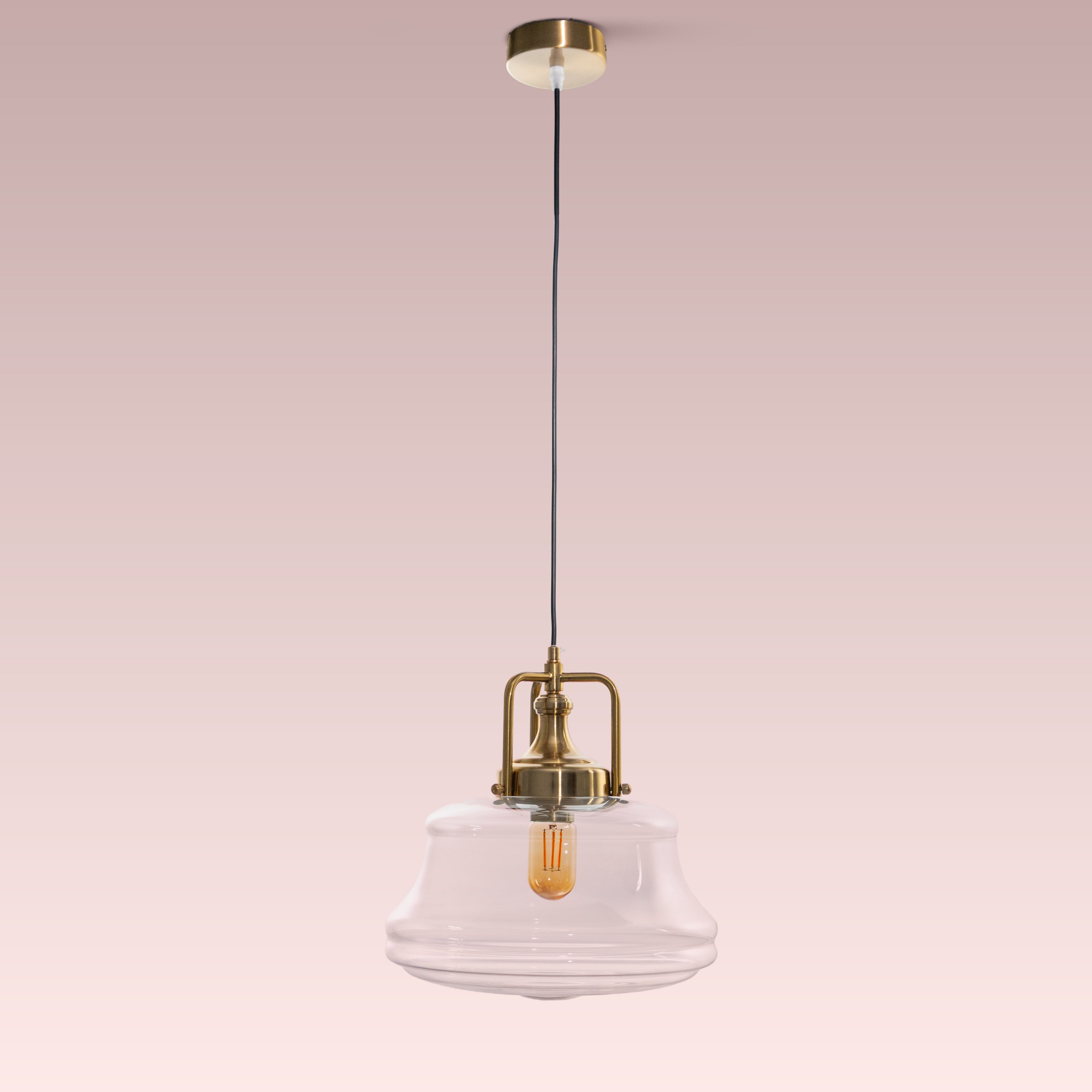 Eyes Closed (Gold, Clear) Glass Pendant Lamp