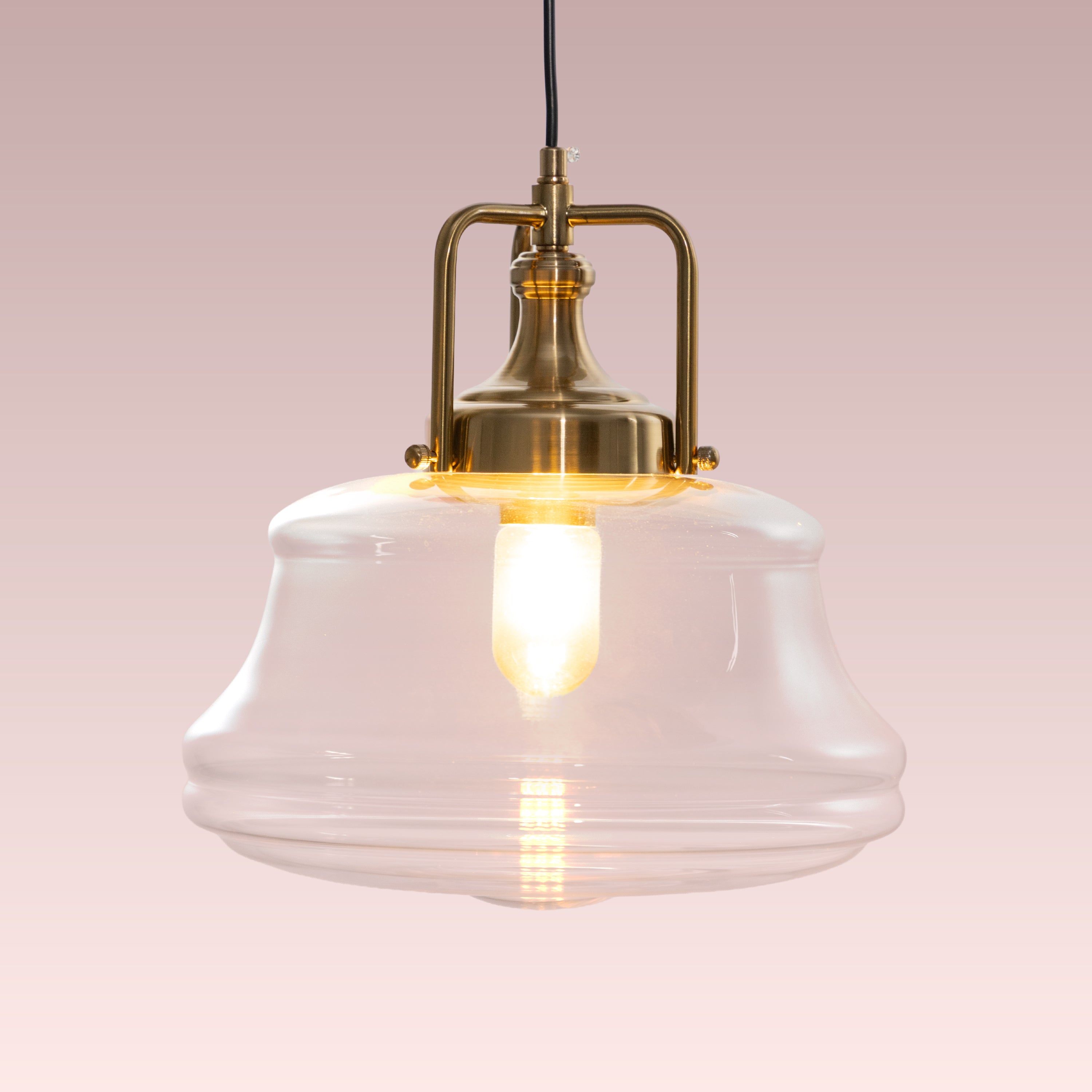 Eyes Closed (Gold, Clear) Glass Pendant Lamp