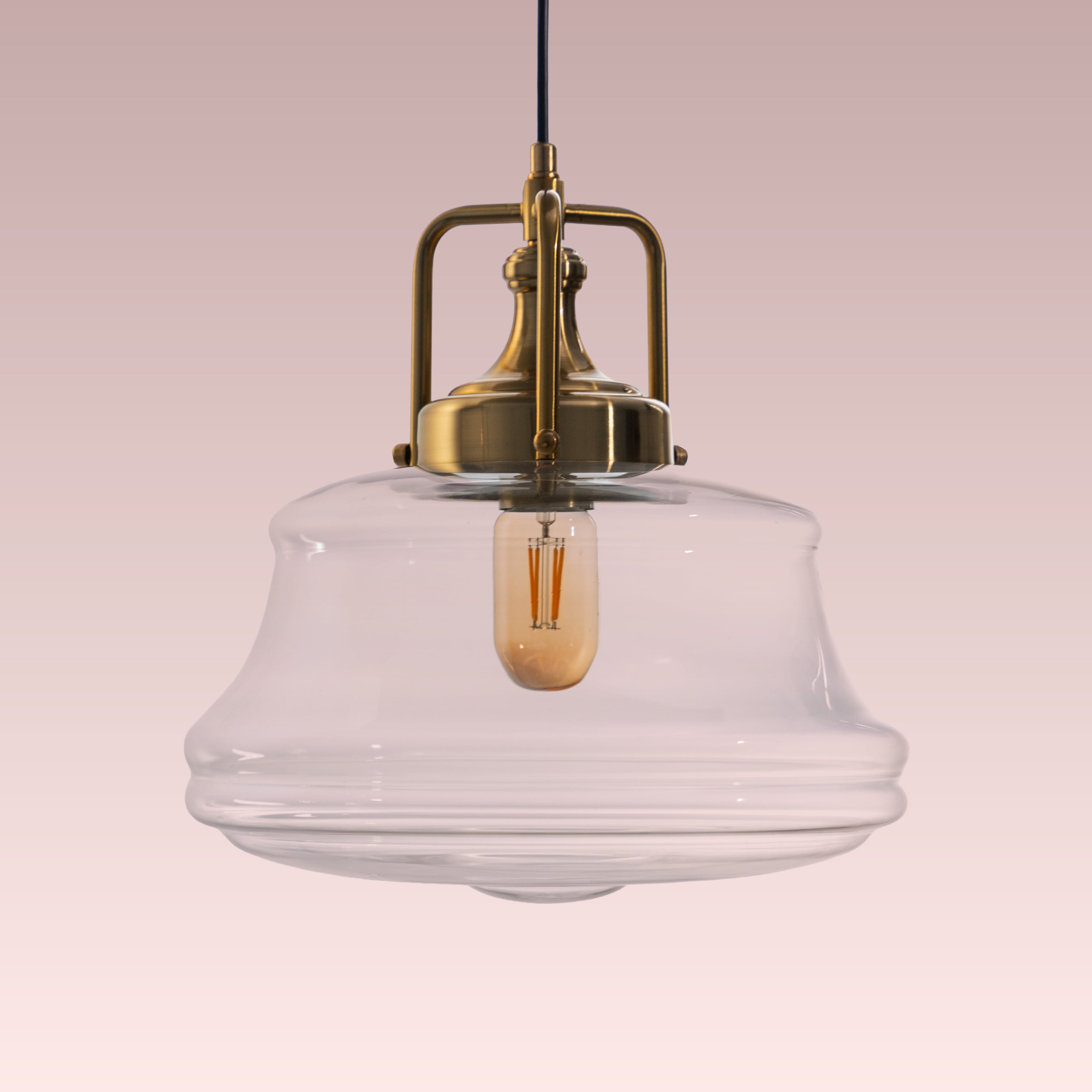 Eyes Closed (Gold, Clear) Glass Pendant Lamp
