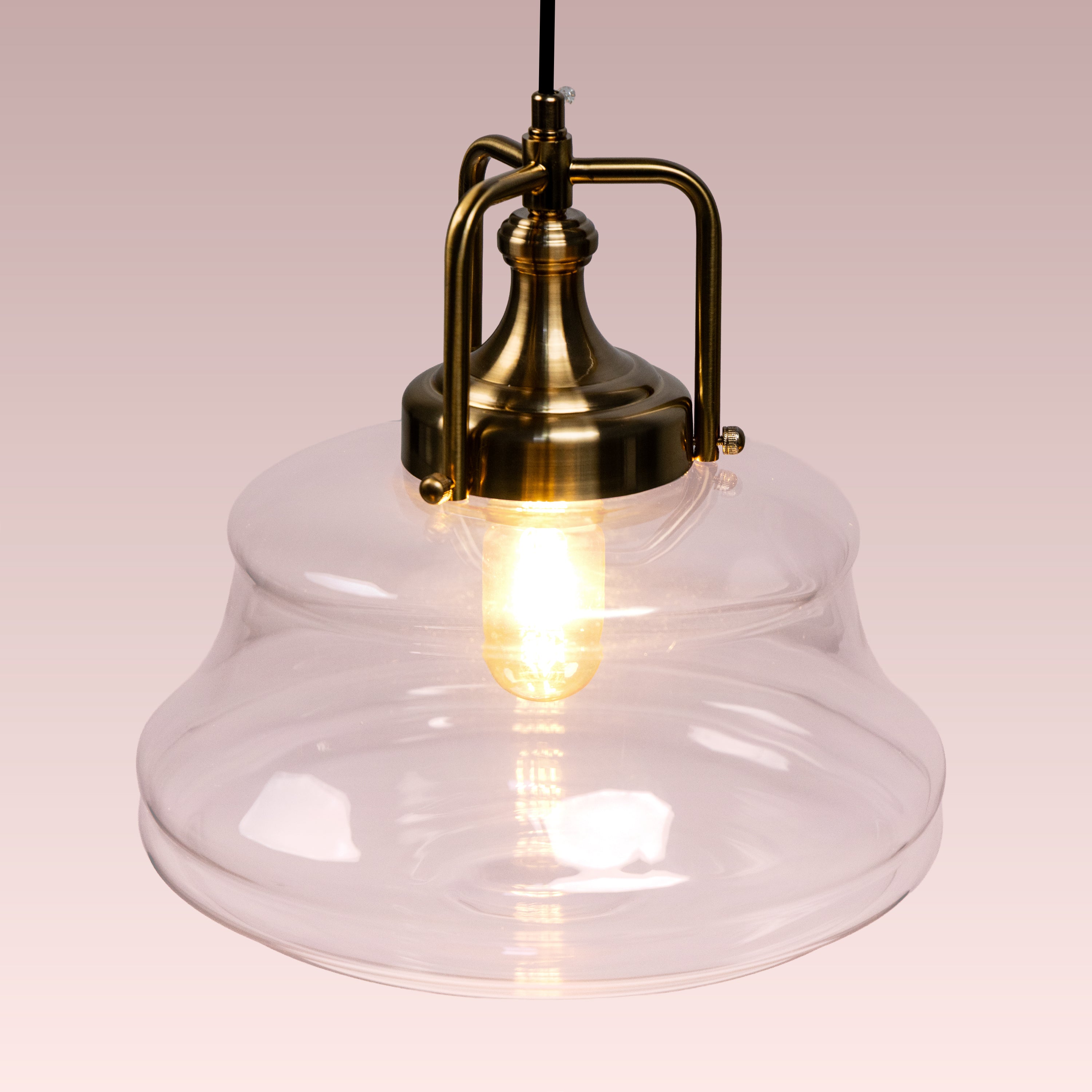 Eyes Closed (Gold, Clear) Glass Pendant Lamp