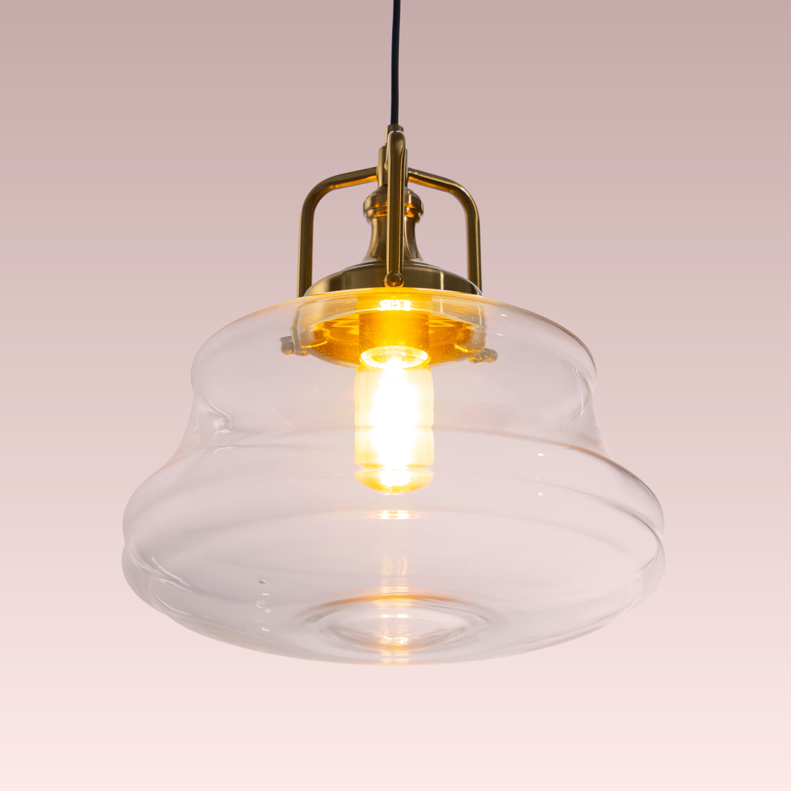 Eyes Closed (Gold, Clear) Glass Pendant Lamp