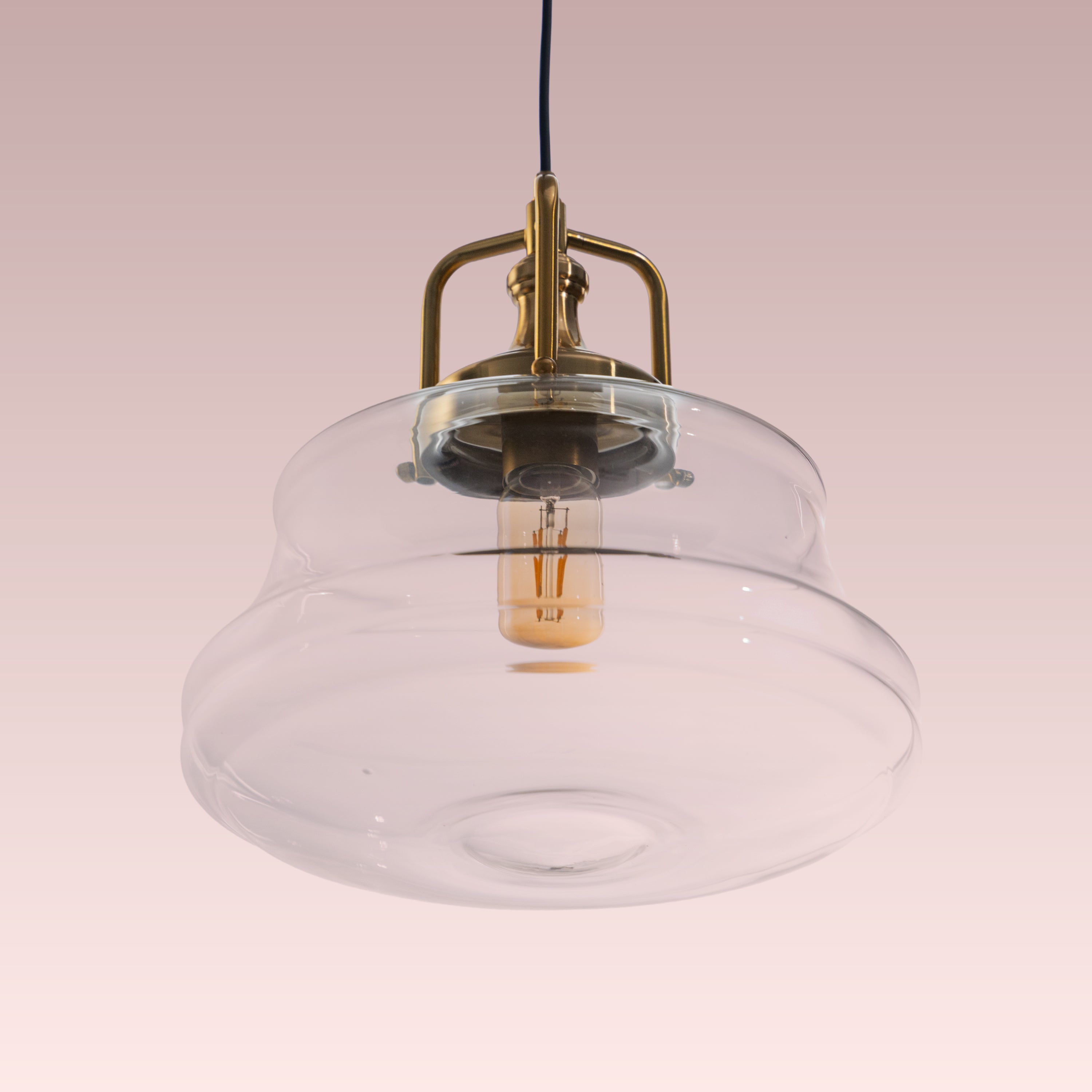 Eyes Closed (Gold, Clear) Glass Pendant Lamp